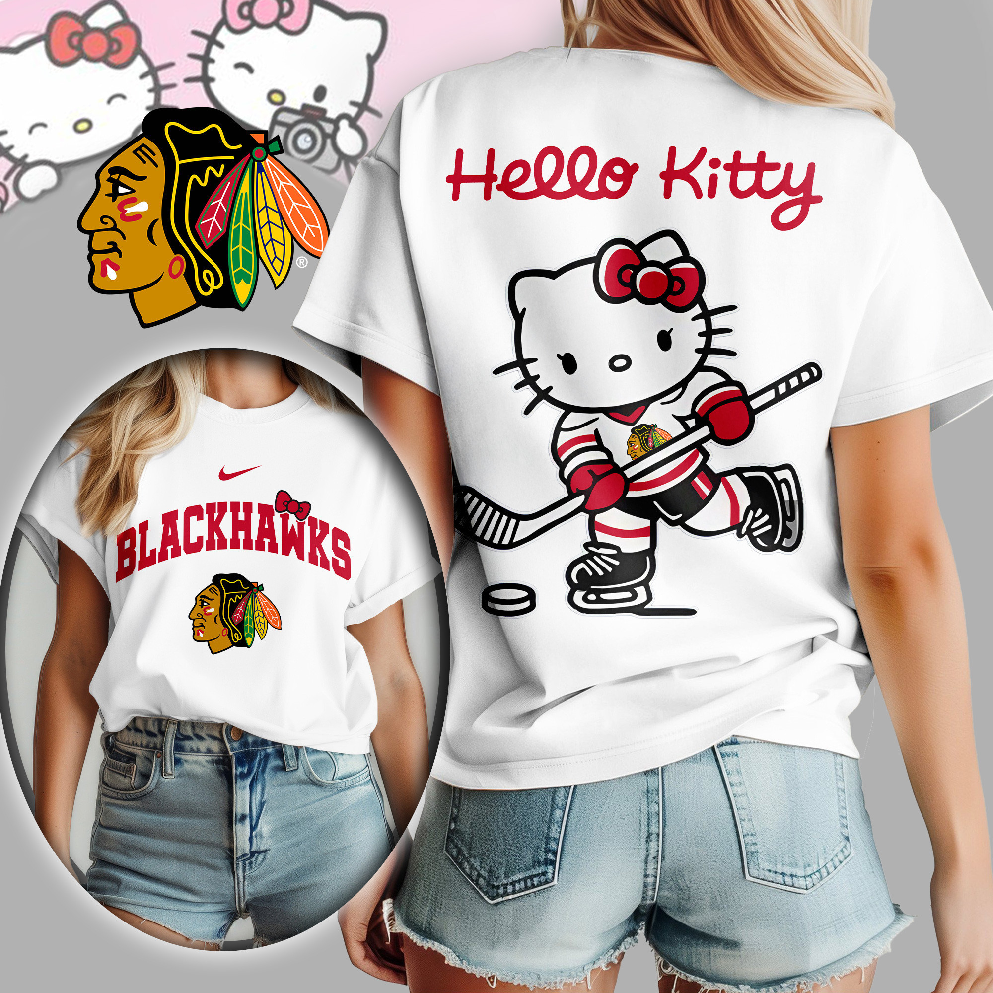 Chicago Blackhawks | Premium NHL Hello Kitty Women's Shirt TD