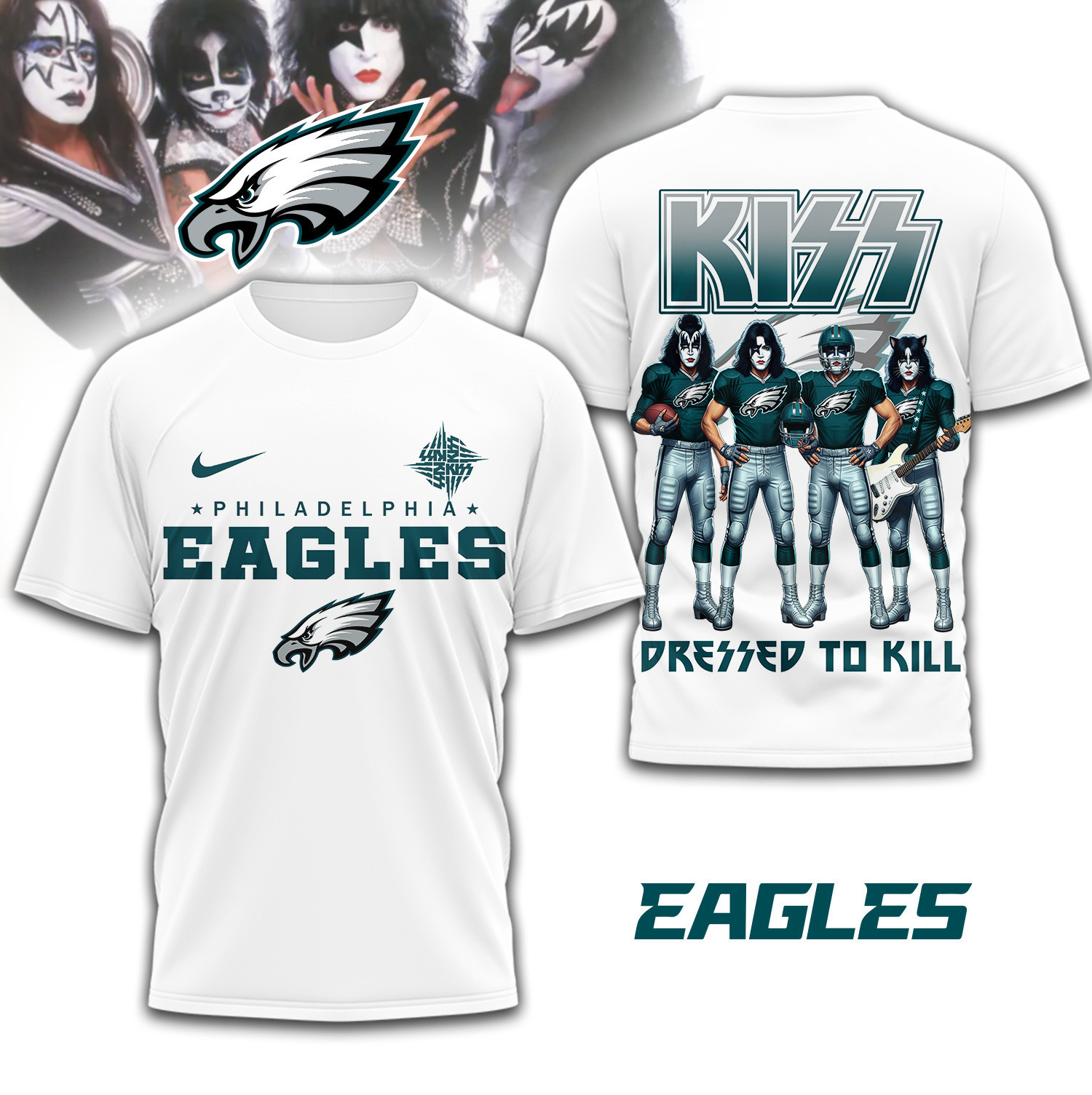 Philadelphia Eagles | Premium NFL Dressed to Kill Kiss Band 3D Shirt TD