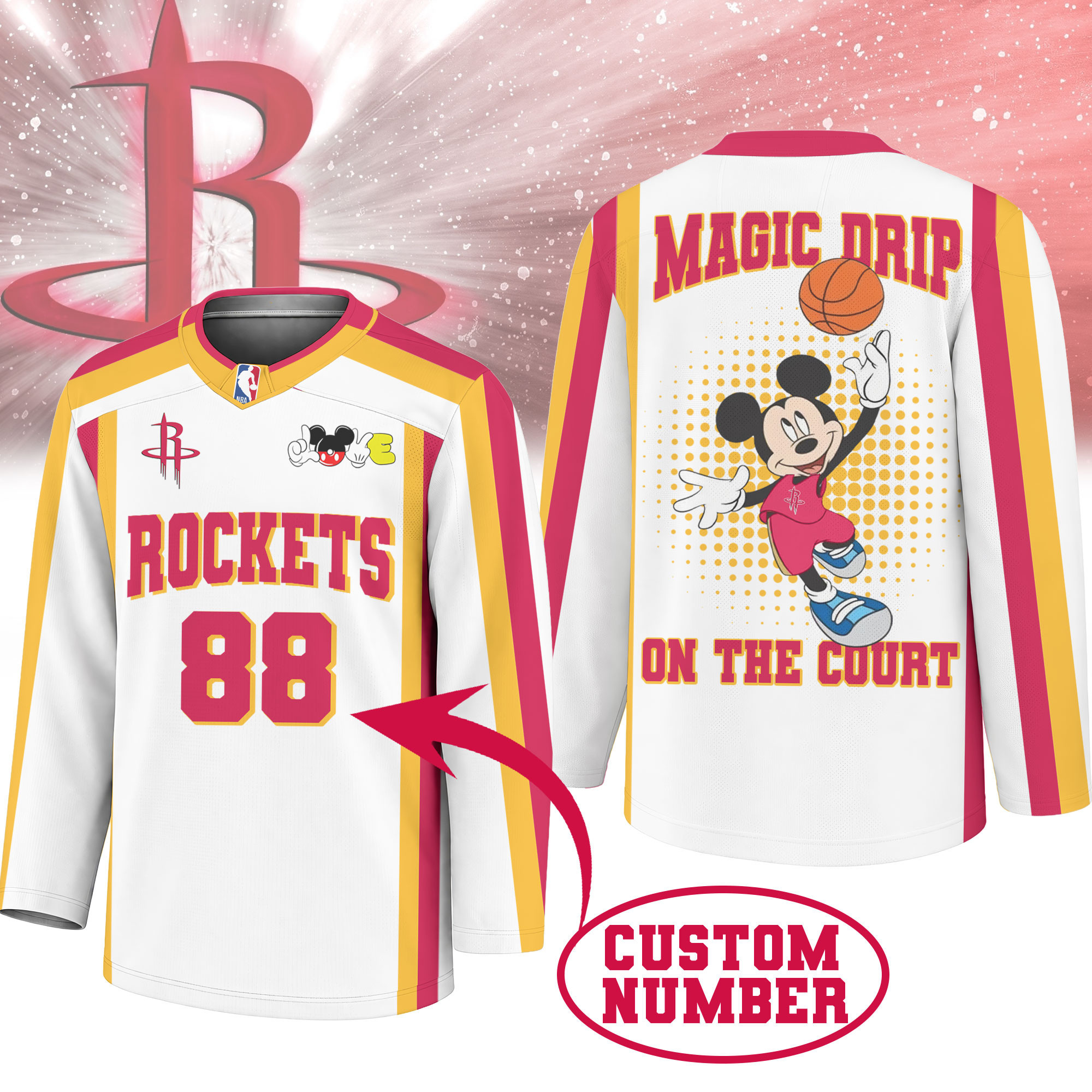 Houston Rockets | Premium NBA Magic Drip Long Jersey NTH1