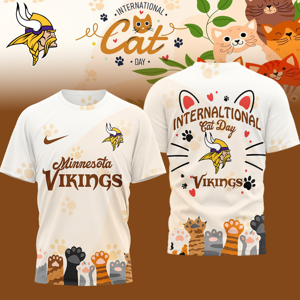 Minnesota Vikings | Premium NFL International Cat Day 3D Shirt HI