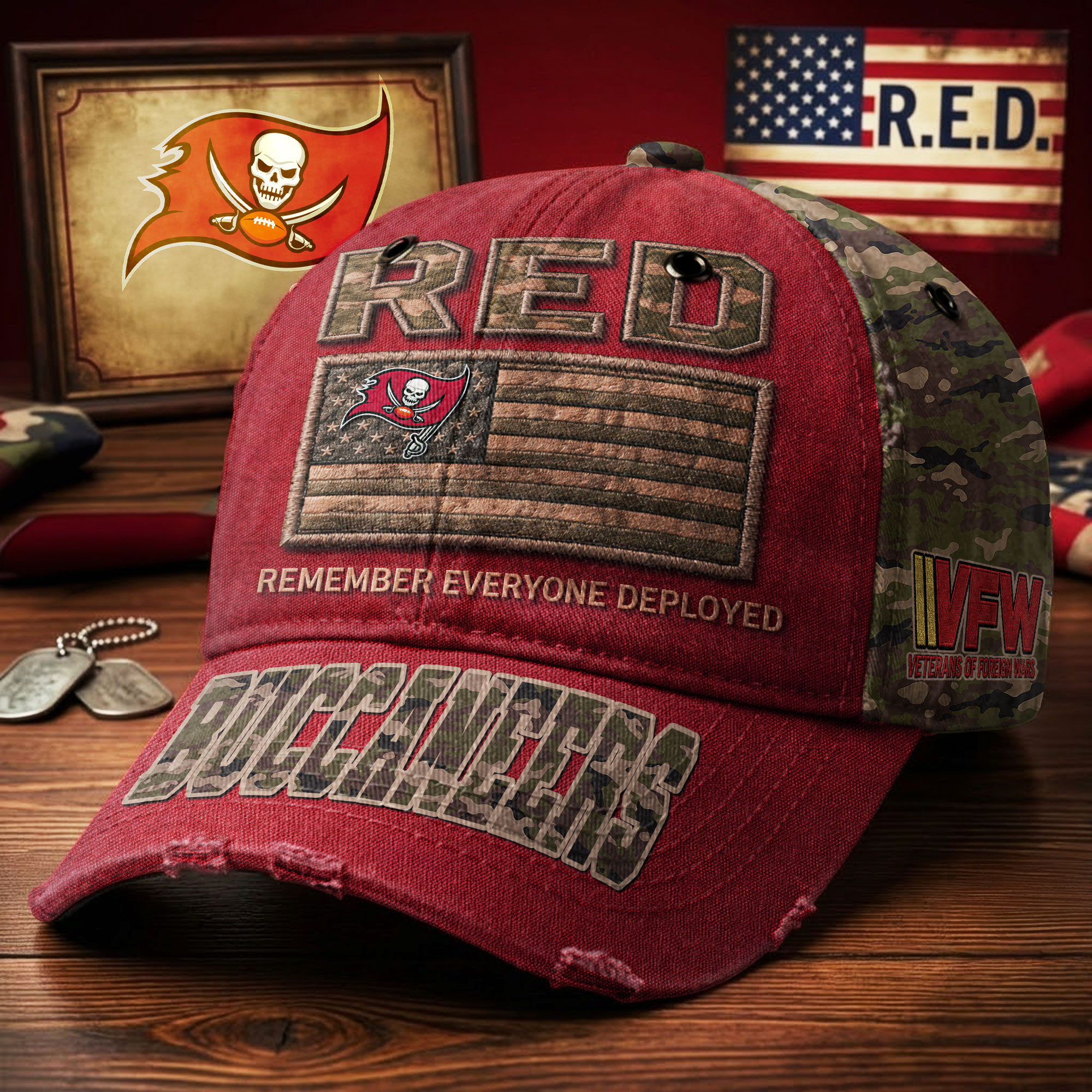 Tampa Bay Buccaneers | Premium NFL Remember Everyone Deployed Classic Cap TD