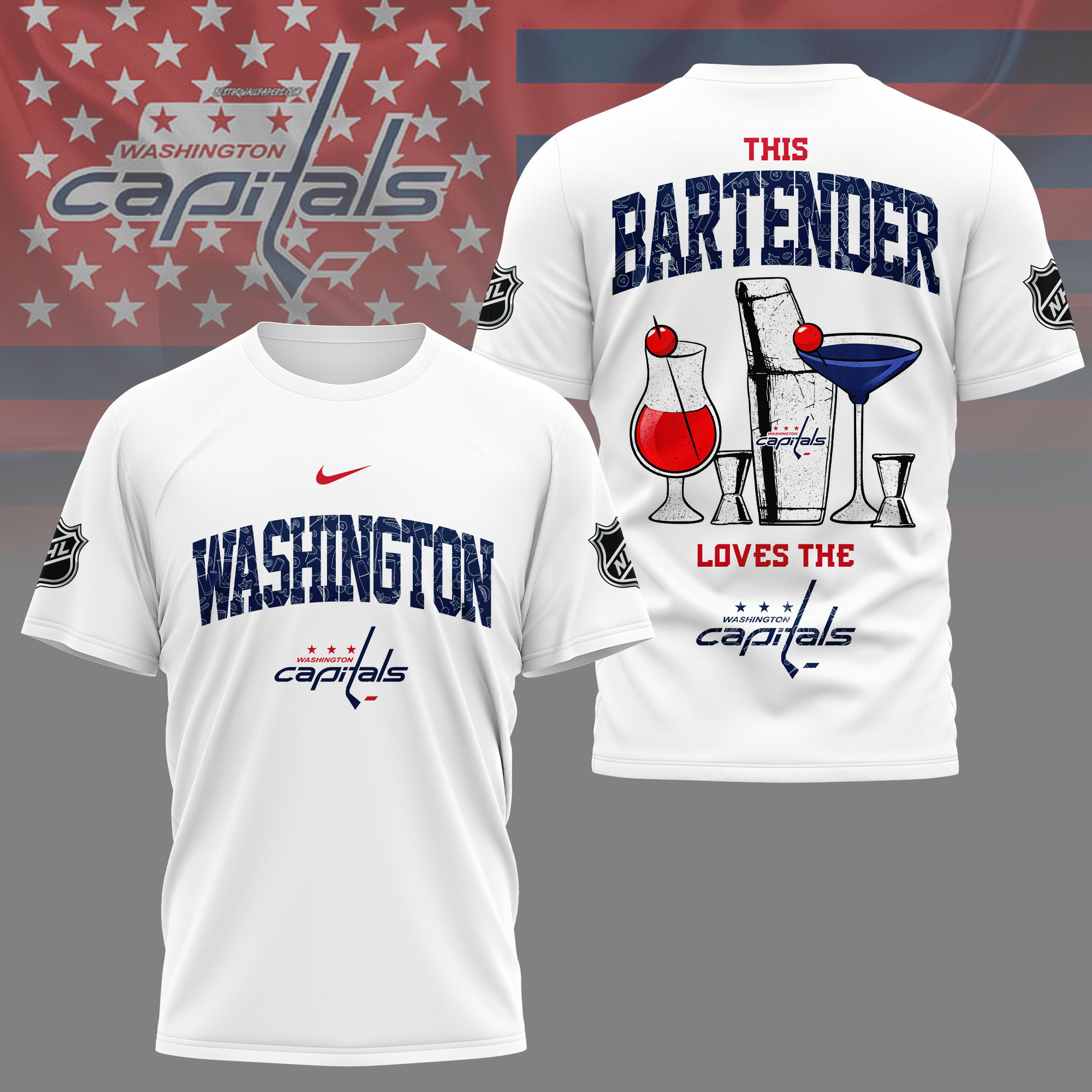 Washington Capitals | Premium NHL Bartender Fan 3D Shirt NY