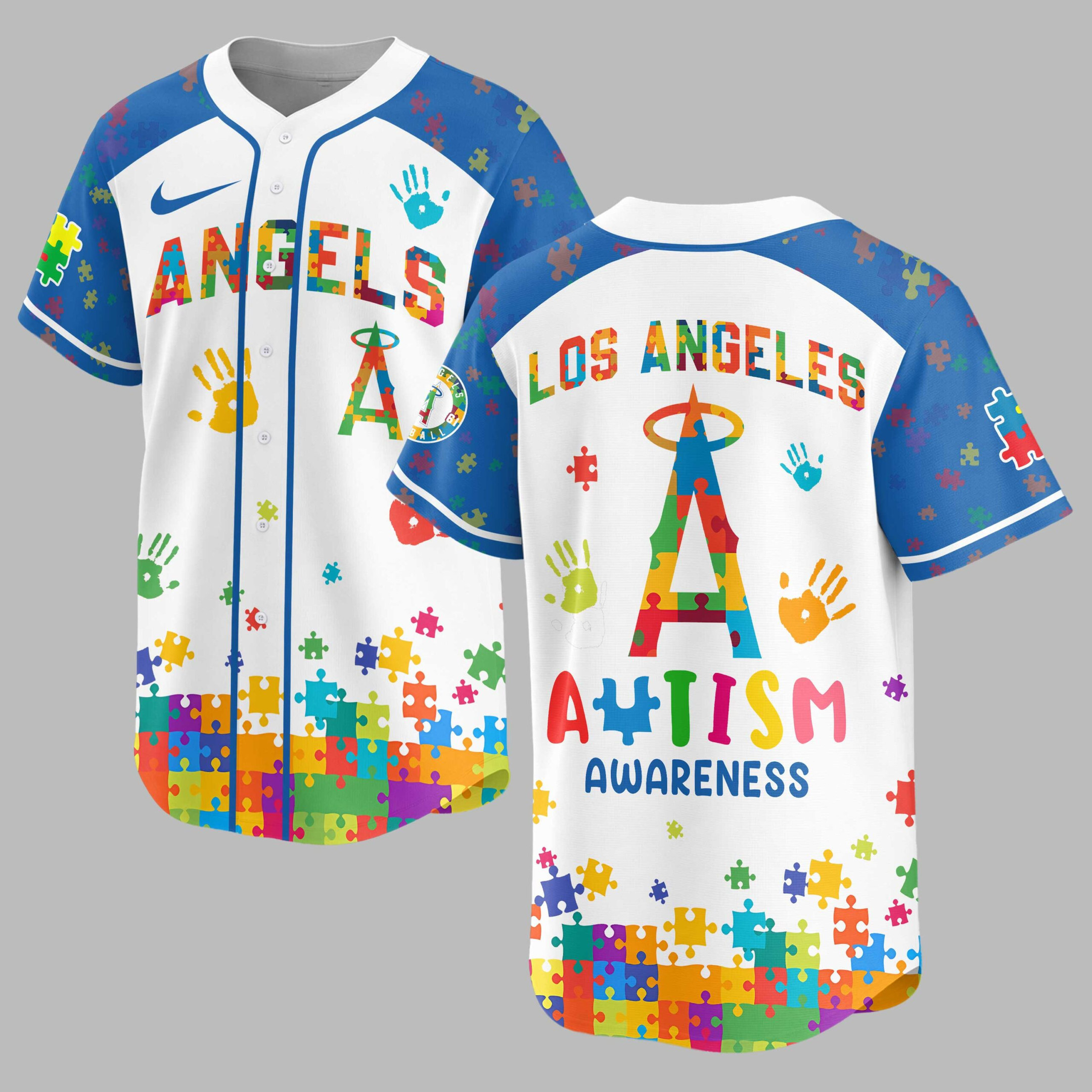 Los Angeles Angels | MLB x Autism Awareness Puzzle Premium Jersey