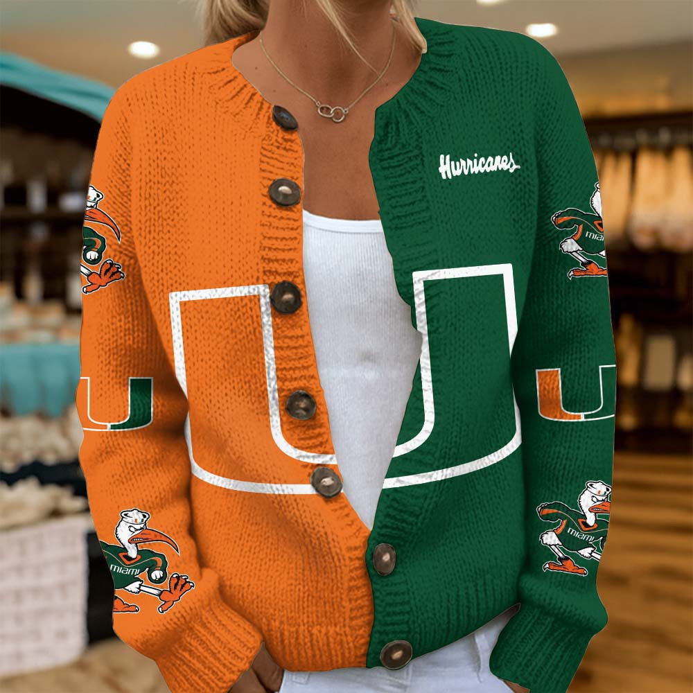 Miami Hurricanes | Premium NCAA Cozy Split Knit Cardigan x Game Day Edition MM