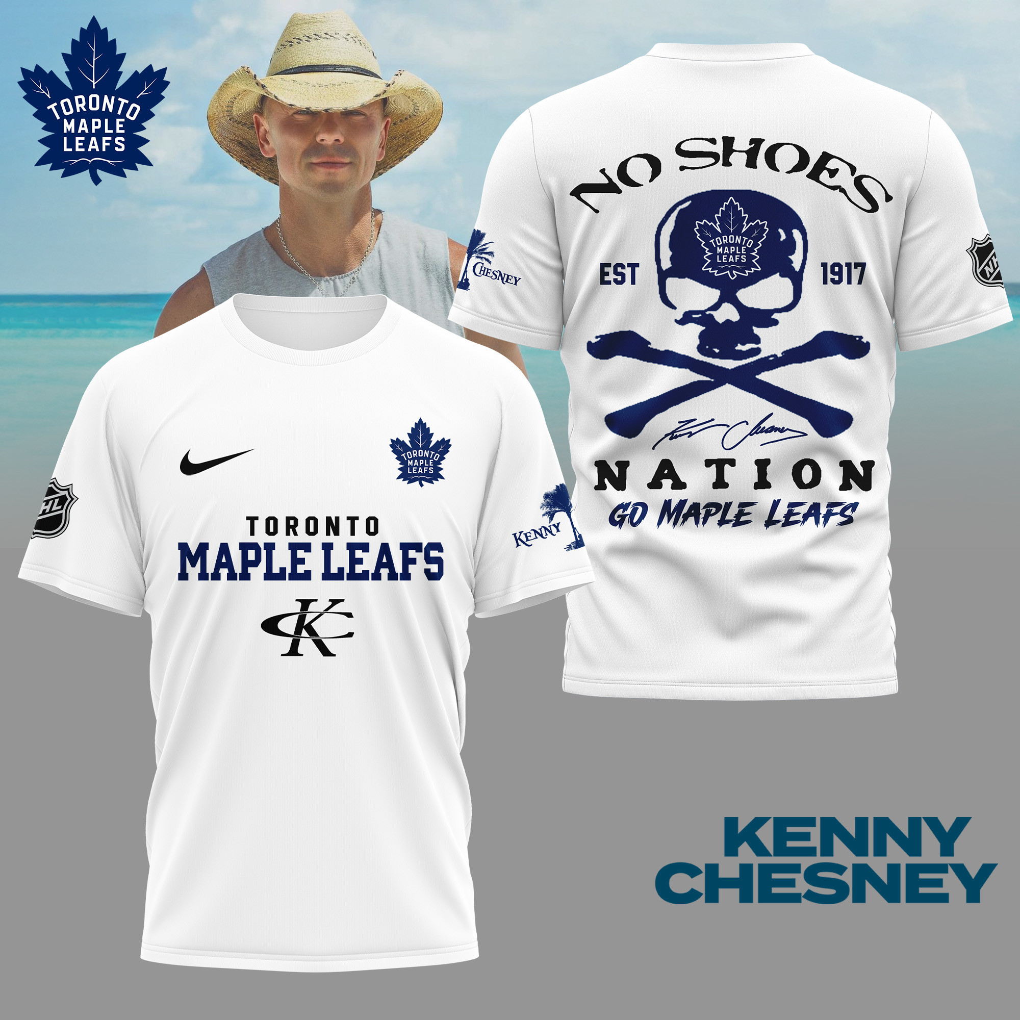 Toronto Maple Leafs | Premium NHL Kenny Chesney Fan 3D Shirt NY