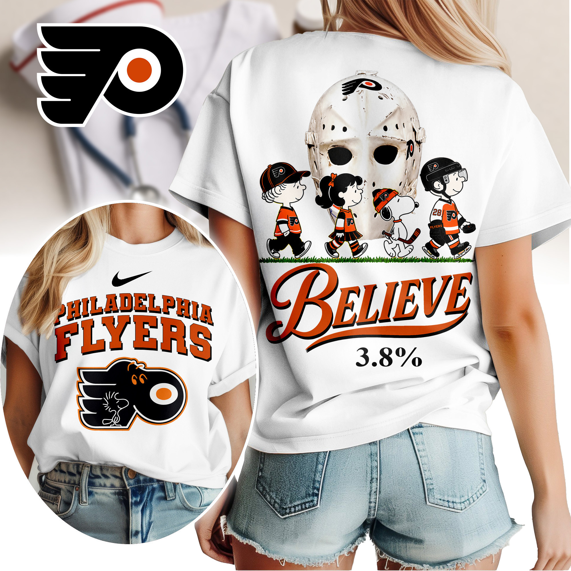 Philadelphia Flyers | Premium NHL Snoopy Believe Women's Shirt TD