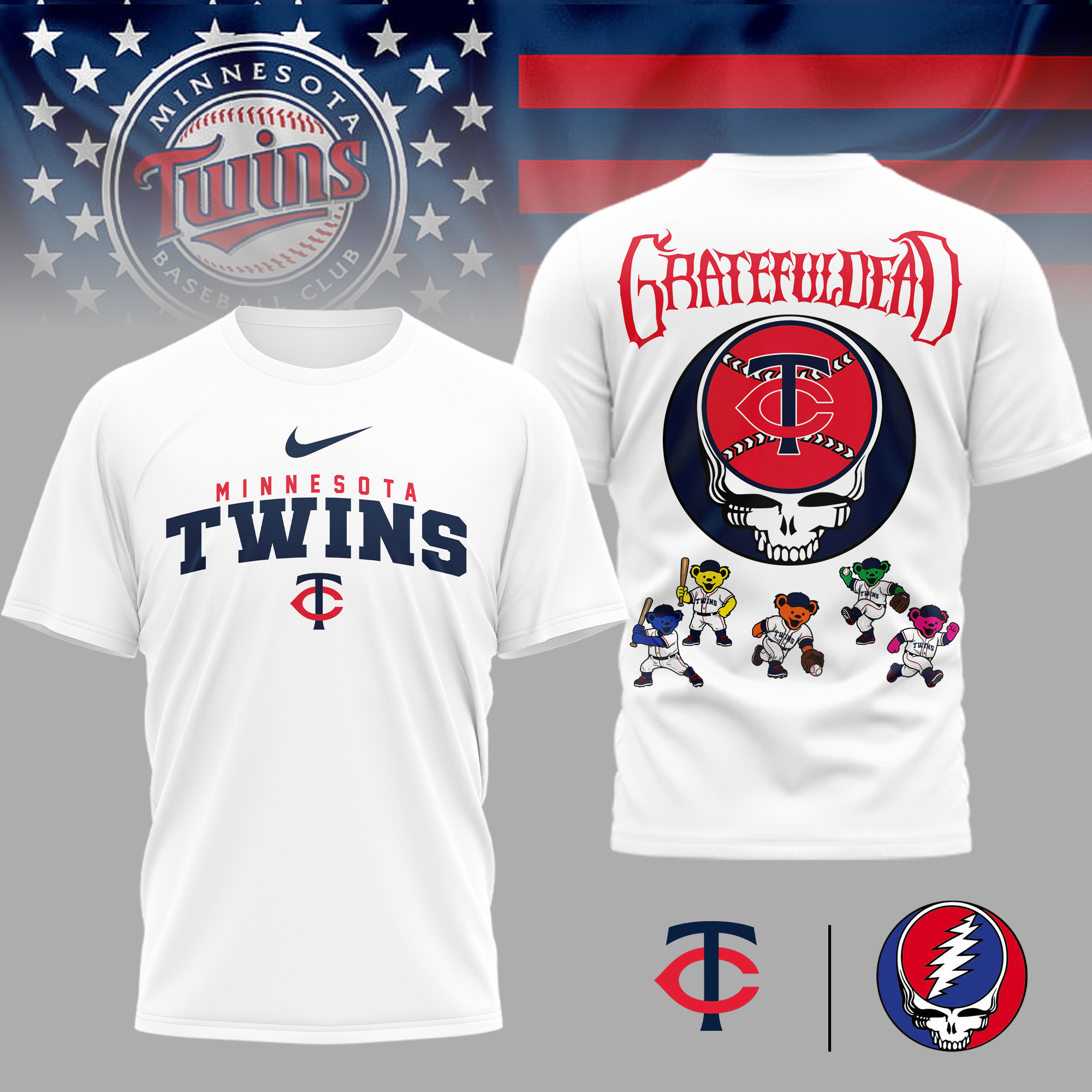 Minnesota Twins | Premium MLB Deadhead 3D Shirt TD