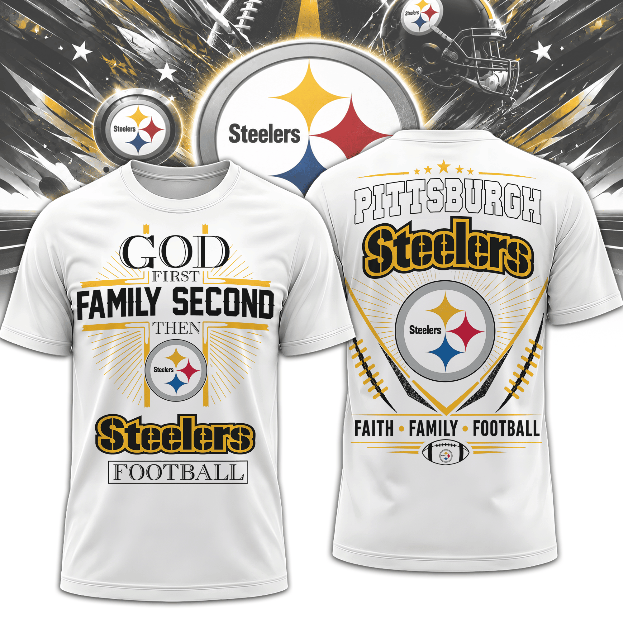 Pittsburgh Steelers | Premium NFL Faith, Family, Football 3D Shirt NTH1