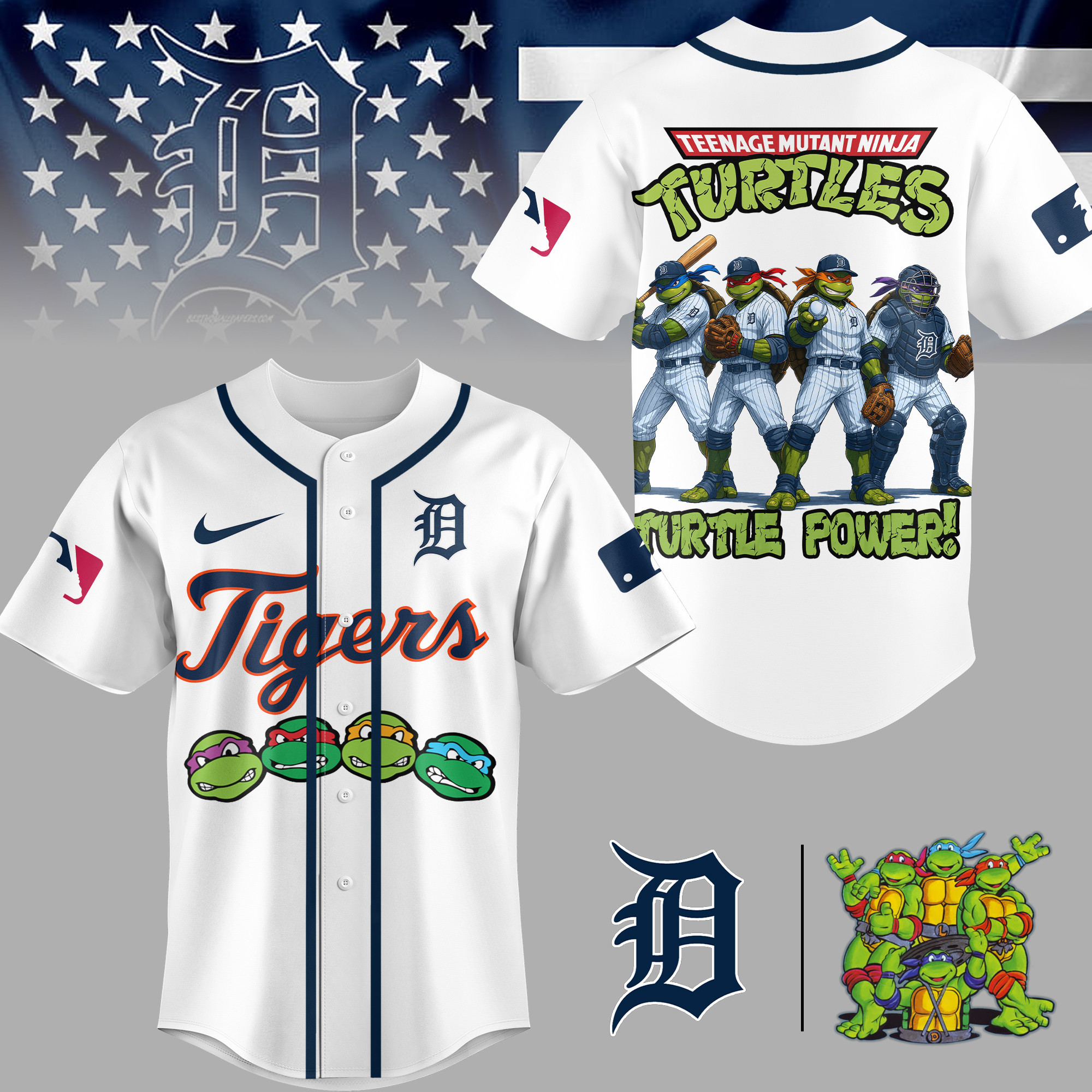 Detroit Tigers | Premium MLB Teenage Mutant Ninja Turtles Jersey TD