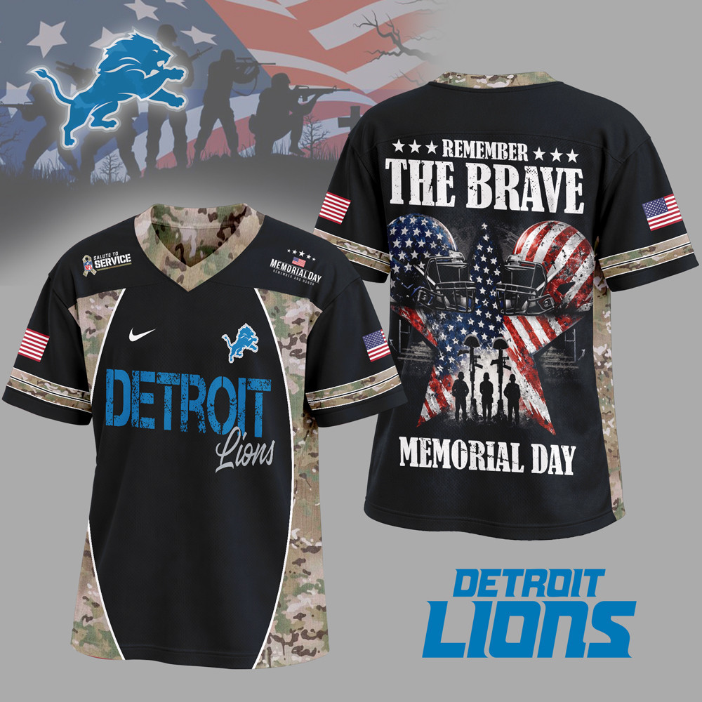 Detroit Lions | Premium NFL Memorial Day V-neck Baseball Jersey HY