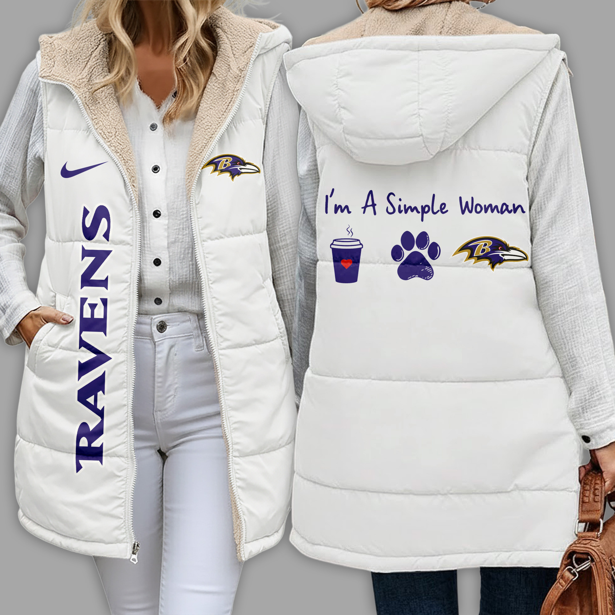 Baltimore Ravens | Premium NFL Simple Girl Quilted Vest TD