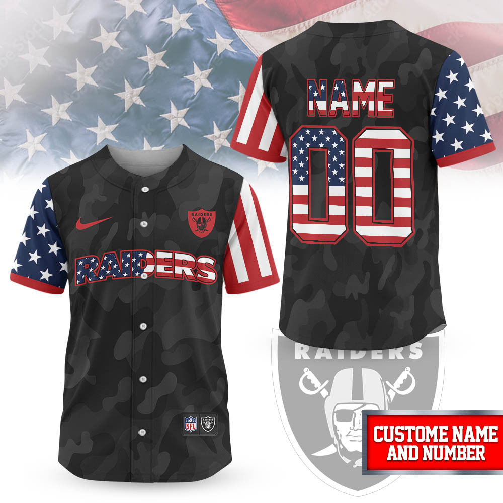 Las Vegas Raiders | Premium NFL American Pride Custom Jersey Shirt NTH1