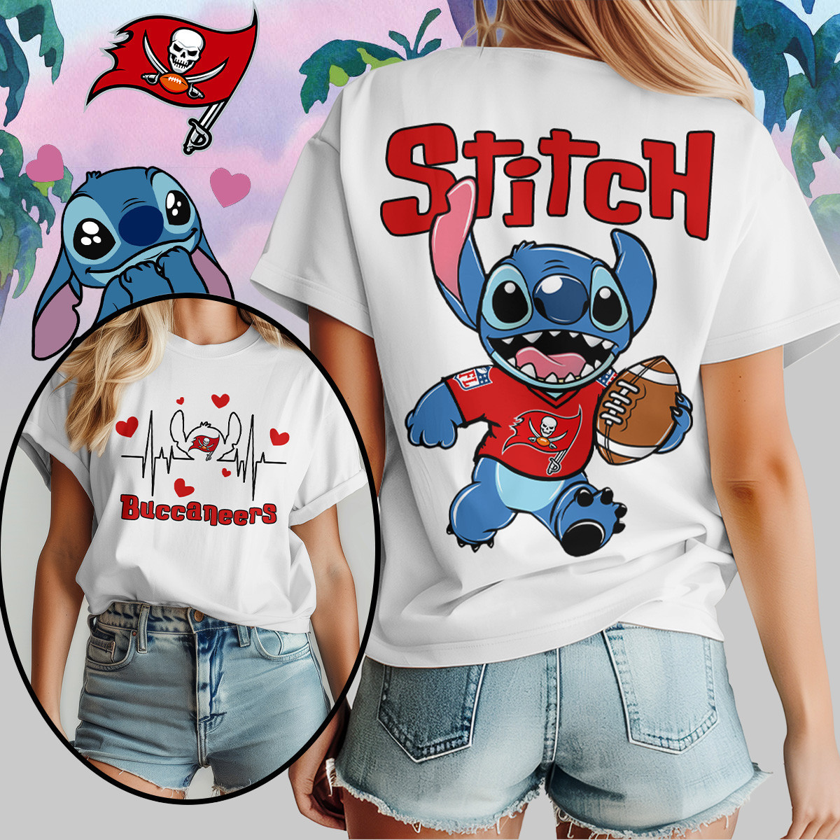 Tampa Bay Buccaneers | Premium NFL Stitch Women Shirt TD