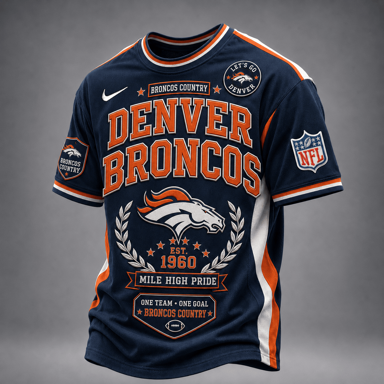 Denver Broncos | Premium NFL Classic Game Day Football Fan T-Shirt TD