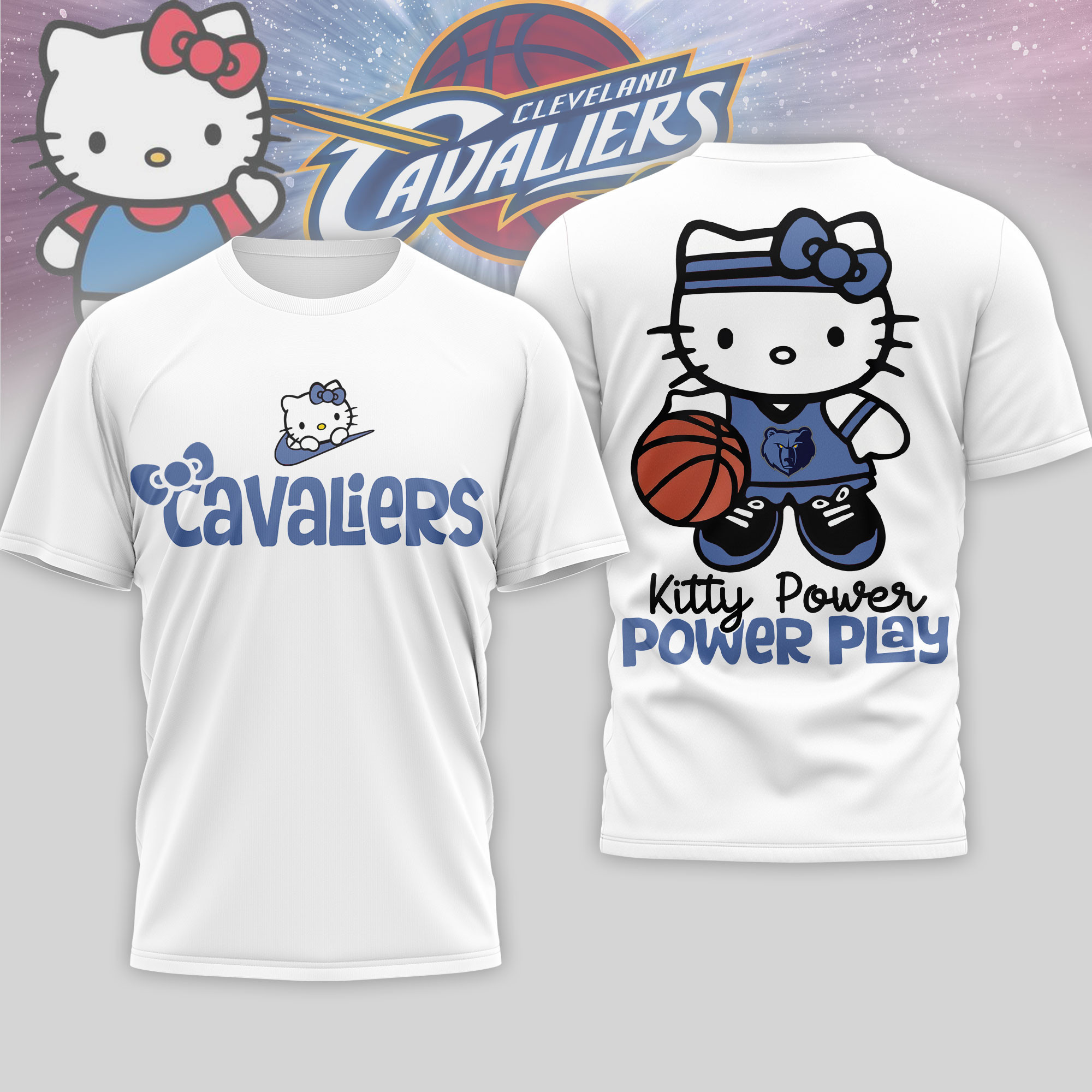 Cleveland Cavaliers | Premium NBA Hello Kitty Power Play 3D Shirt NP