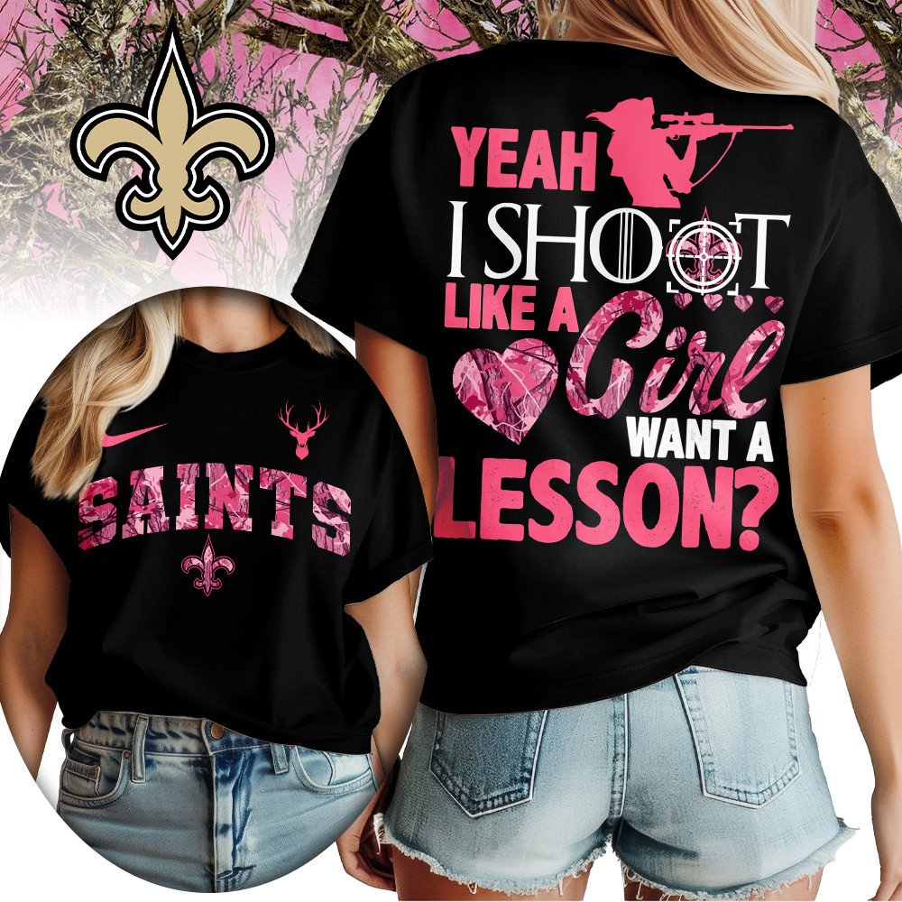 New Orleans Saints | Premium NFL Shoot Like A Girl Women Shirt TD