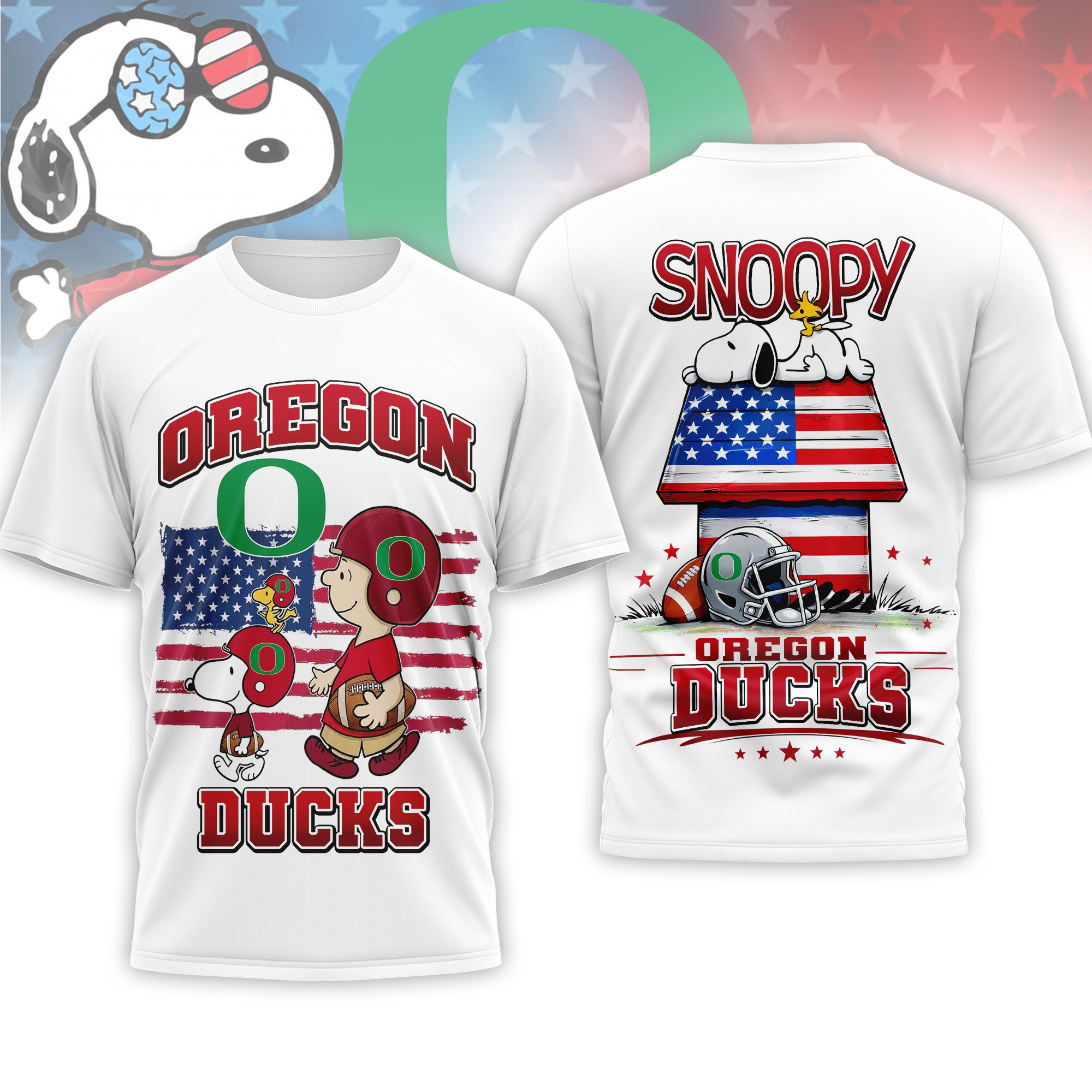 Oregon Ducks | Premium NCAA America 250 with Snoopy 3D Shirt NTH1