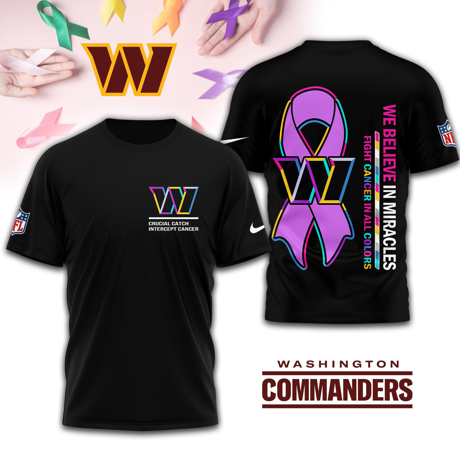 Washington Commanders | Premium NFL Crucial Catch 3D Shirt TD