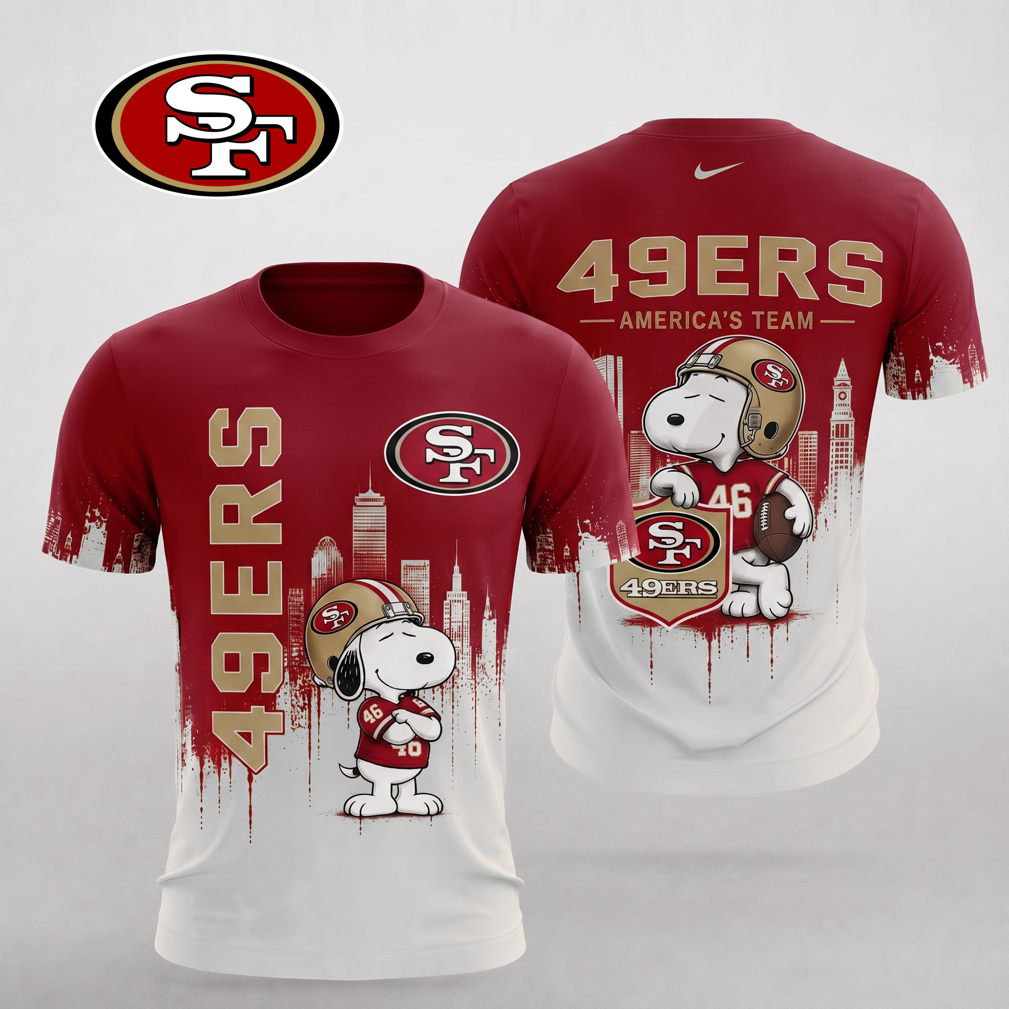 San Francisco 49ers | Premium NFL Gridiron Sunday Cartoon 3D Shirt NTH1