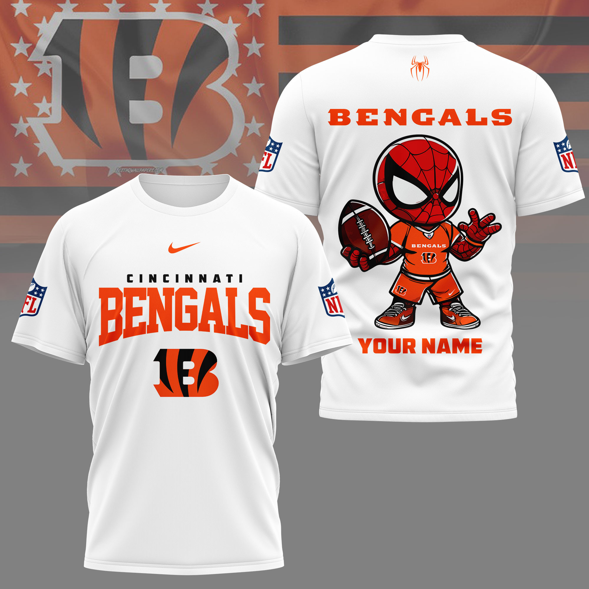 Cincinnati Bengals | Premium NFL Spider Hero Custom 3D Shirt NY