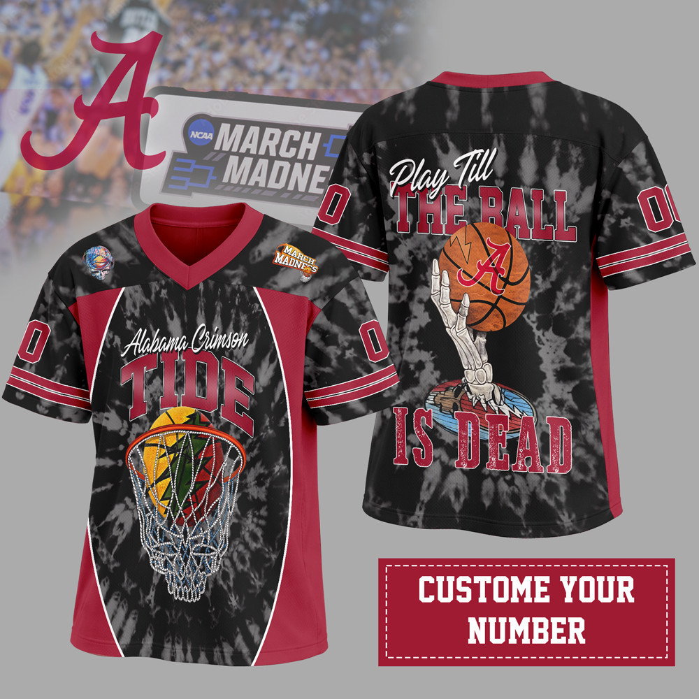 Alabama Crimson Tide | Premium NCAA x Grateful Dead V-neck Baseball Jersey HY