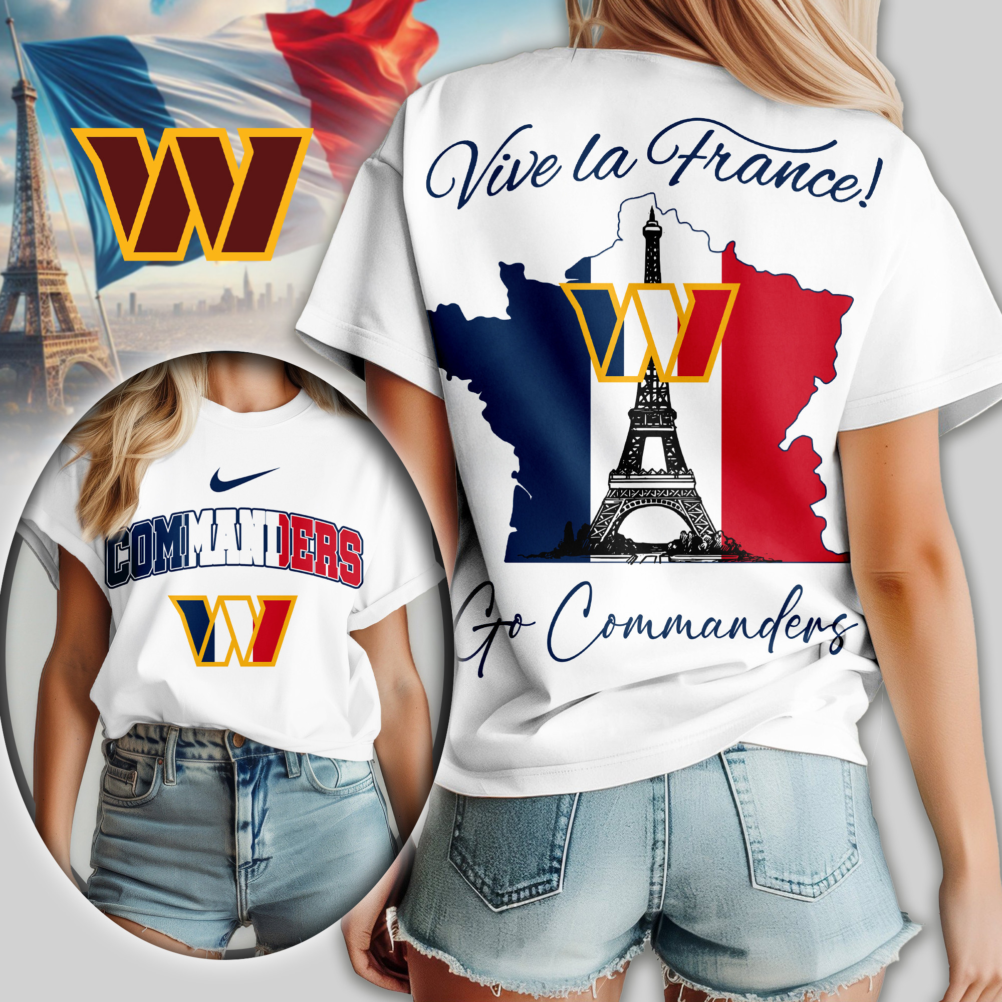 Washington Commanders | Premium NFL France Women Shirt TD