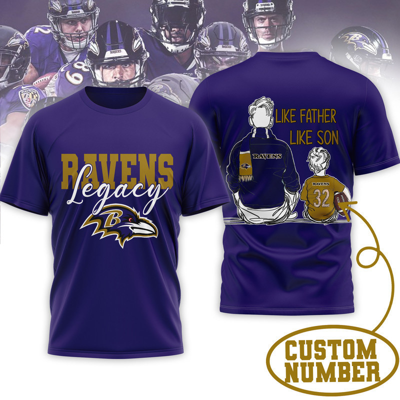 Baltimore Ravens | Premium NFL Legacy Father Day 3D Shirt HY