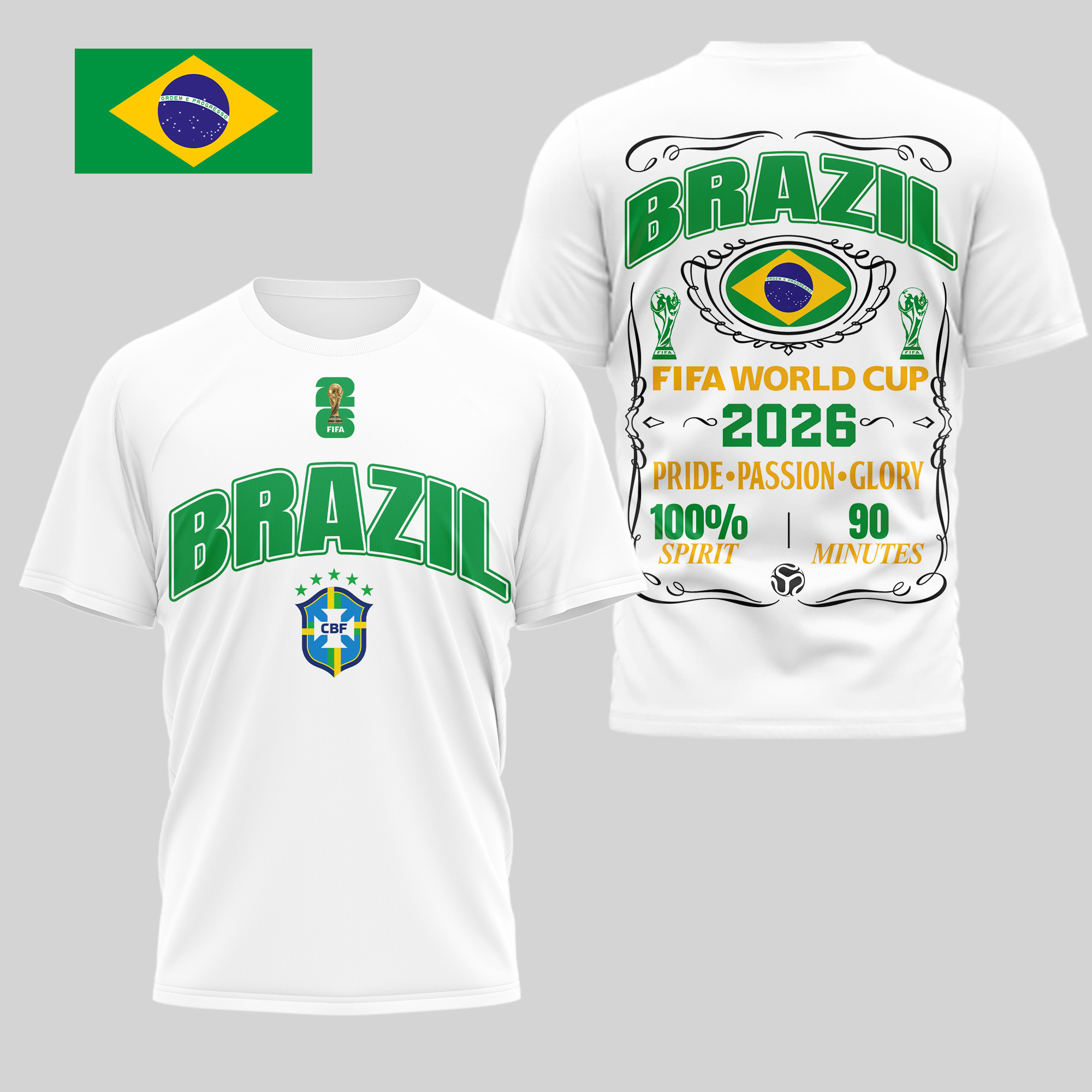 Brazil | Premium WC26 Pride Passion Glory 3D Shirt TD