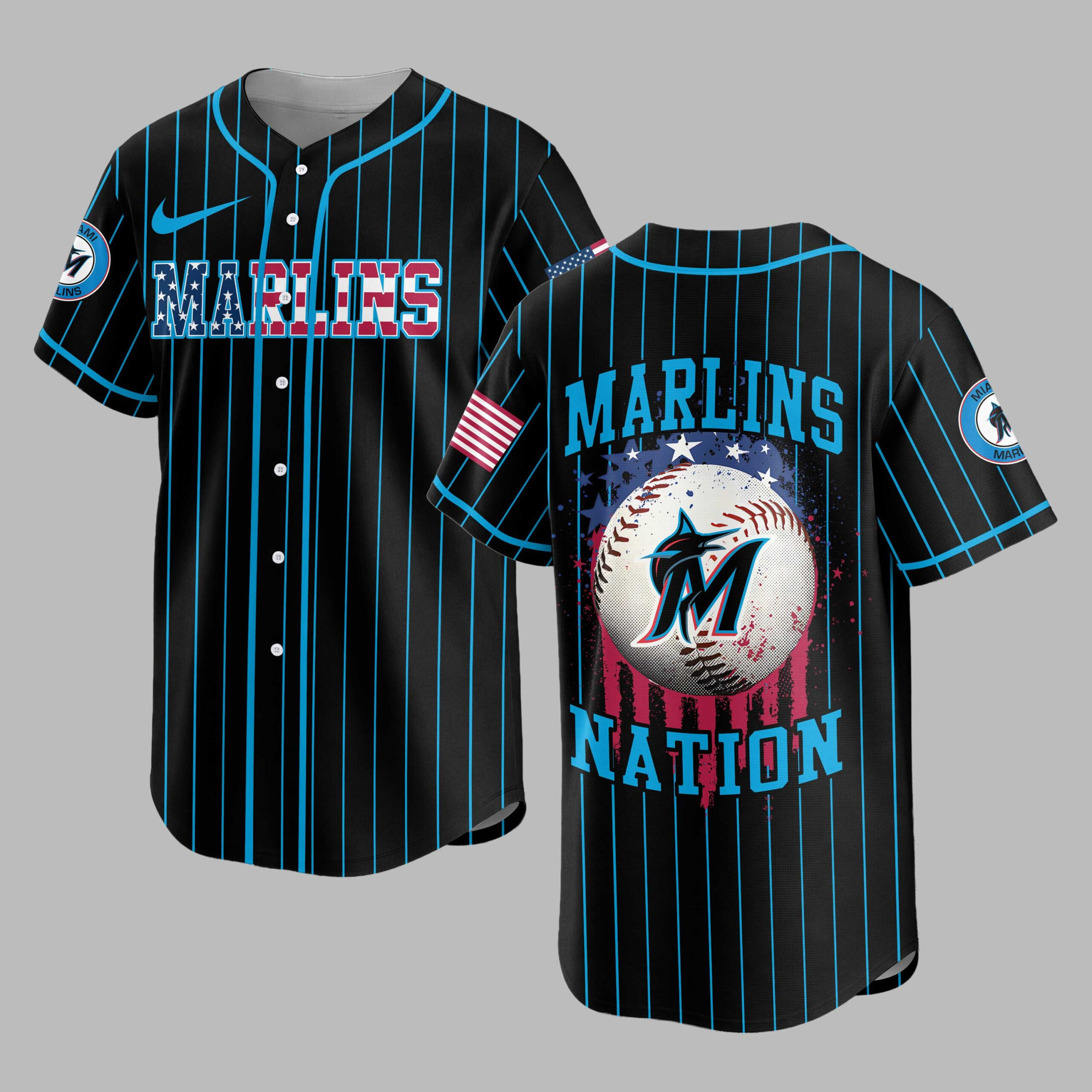 Miami Marlins | MLB USA Flag Edition Premium Baseball Jersey