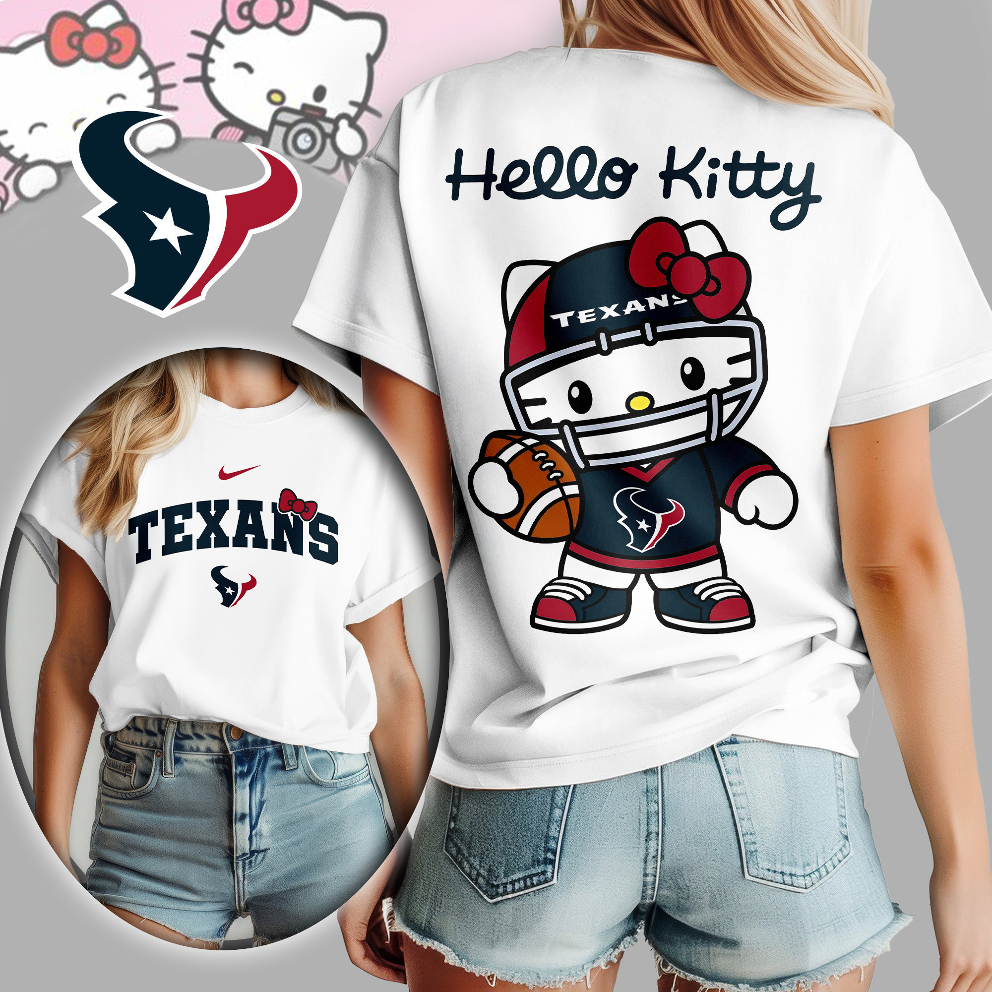 Houston Texans | Premium NFL Hello Kitty Women's Shirt TD