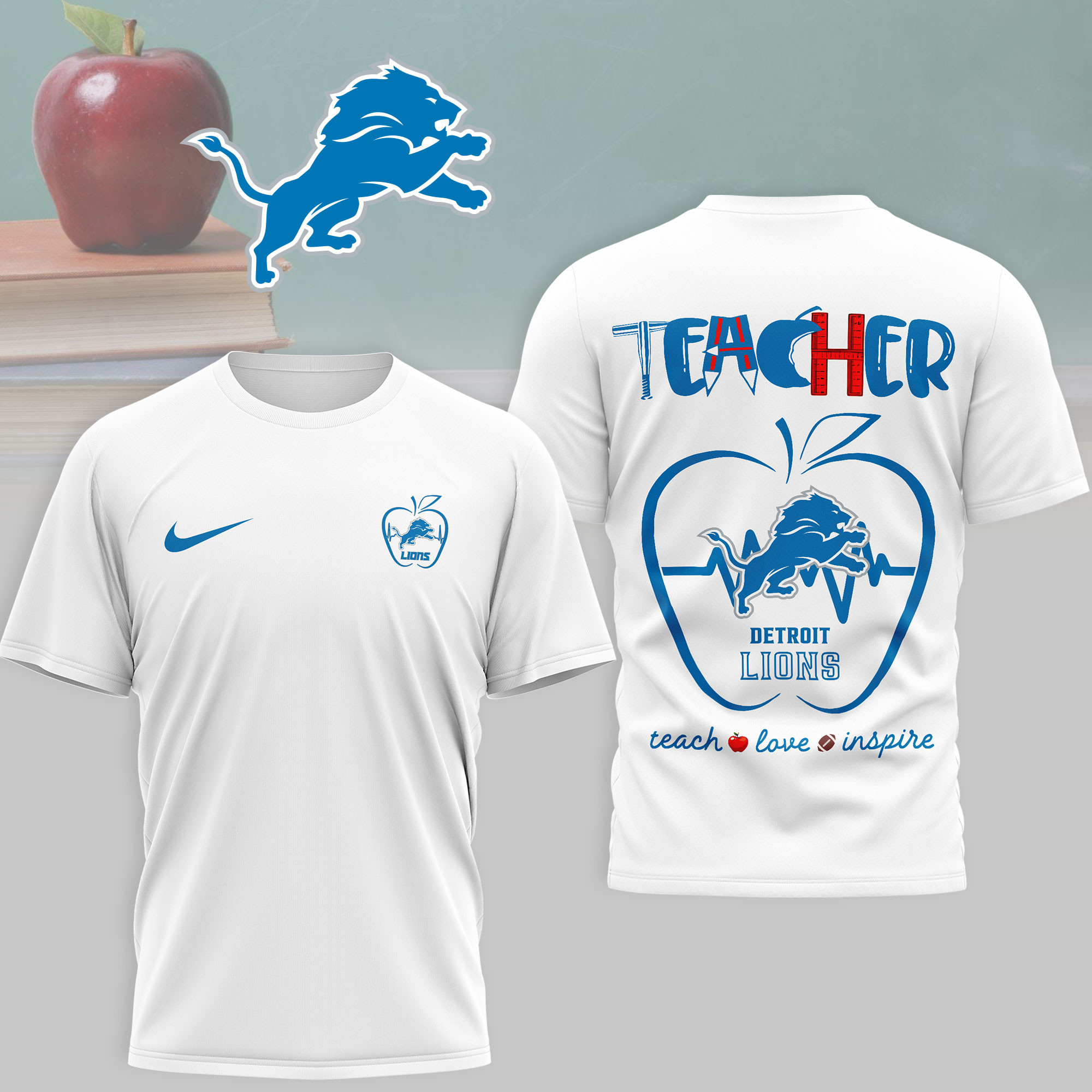 Detroit Lions | Premium NFL Teacher Game Day 3D Shirt NTH1