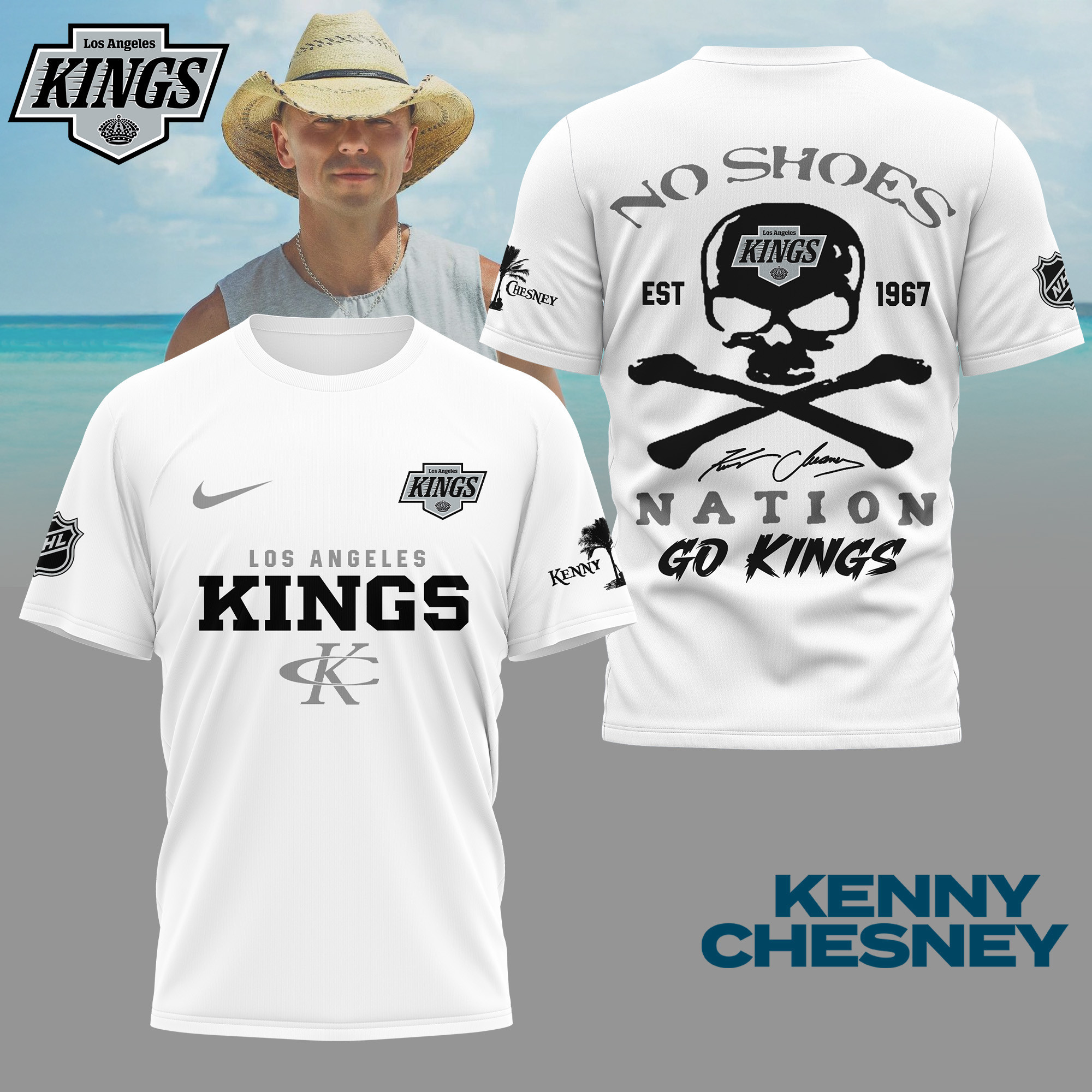 Los Angeles Kings | Premium NHL Kenny Chesney Fan 3D Shirt NY