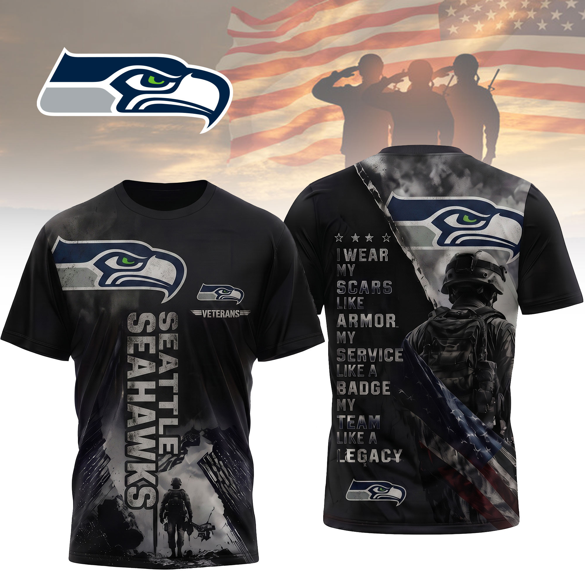 Seattle Seahawks | Premium NFL Veterans Legacy Team 3D Shirt NTH1