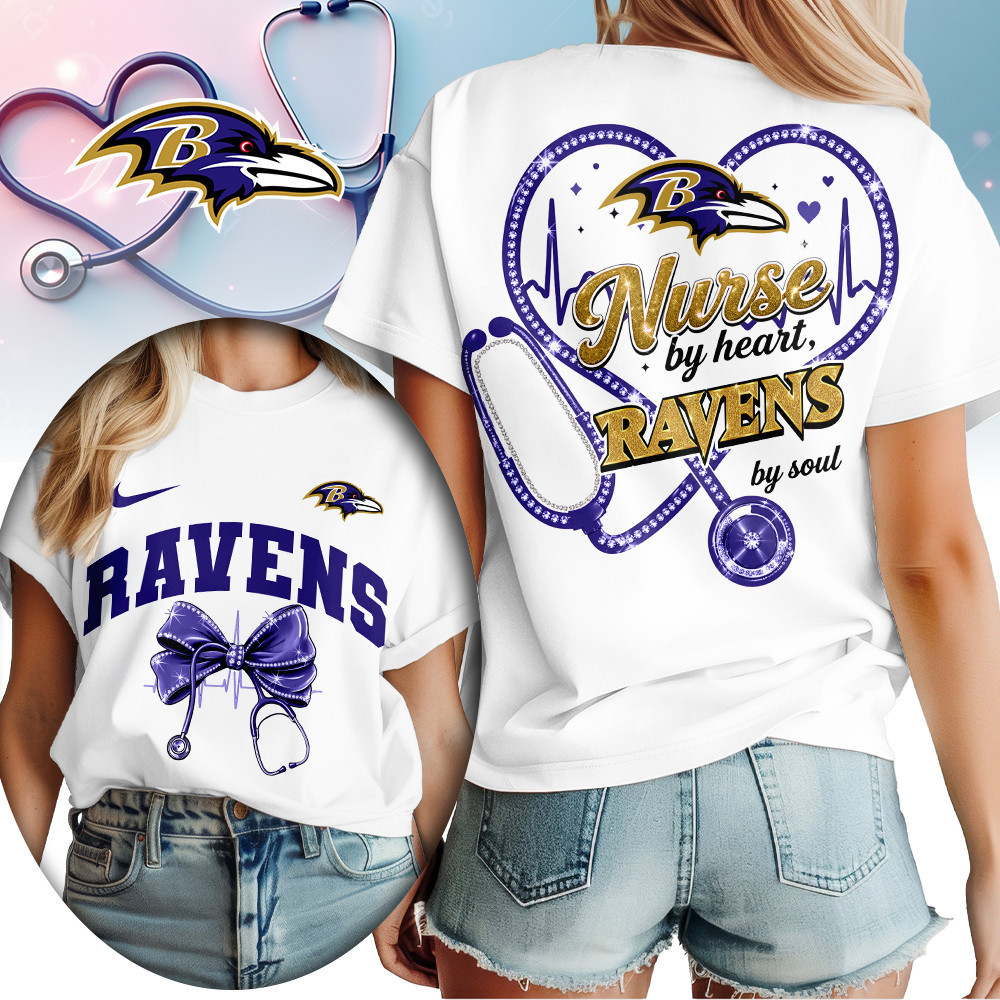 Baltimore Ravens | Premium NFL Nurse By Heart Women Shirt TD
