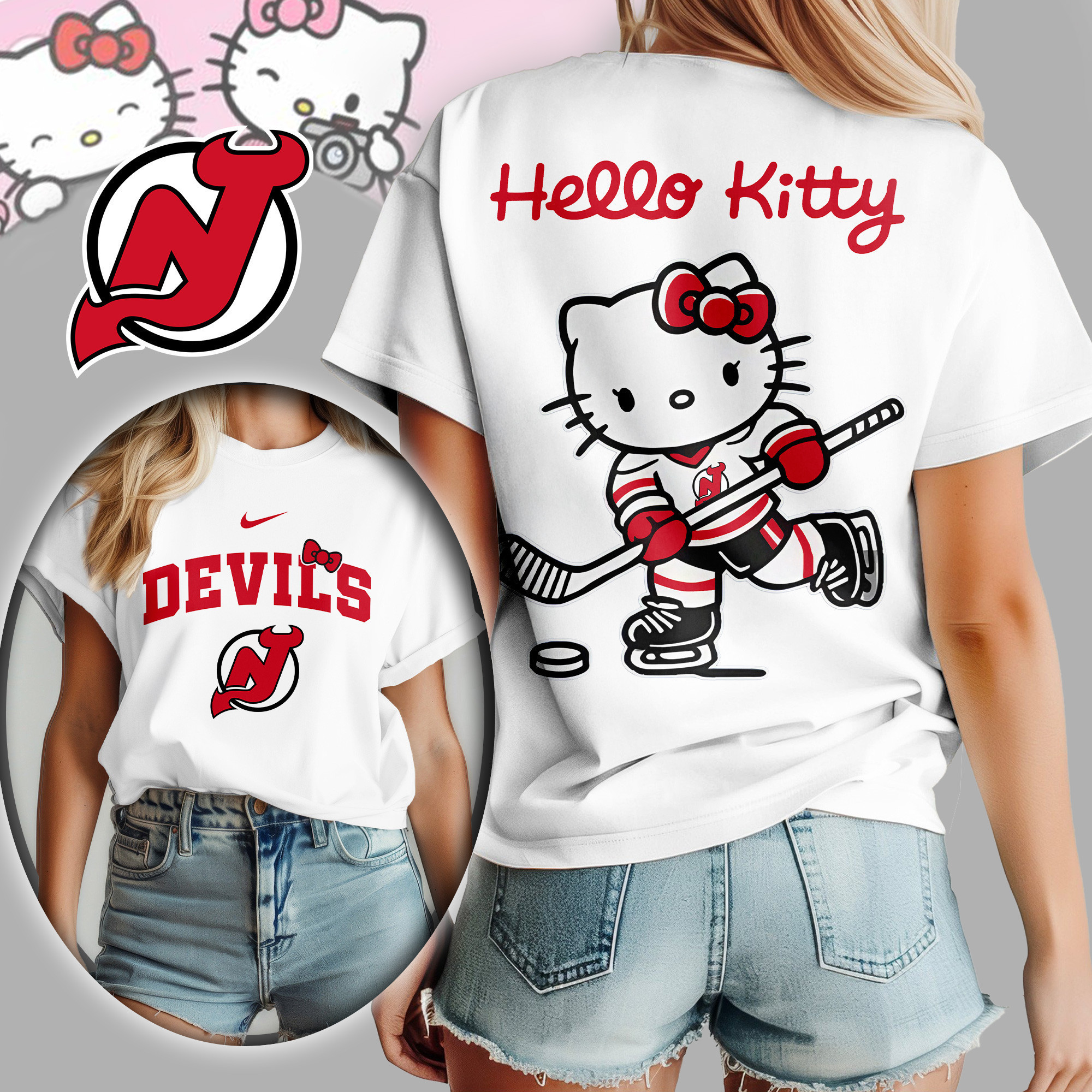 New Jersey Devils | Premium NHL x Hello Kitty Women Shirt TD