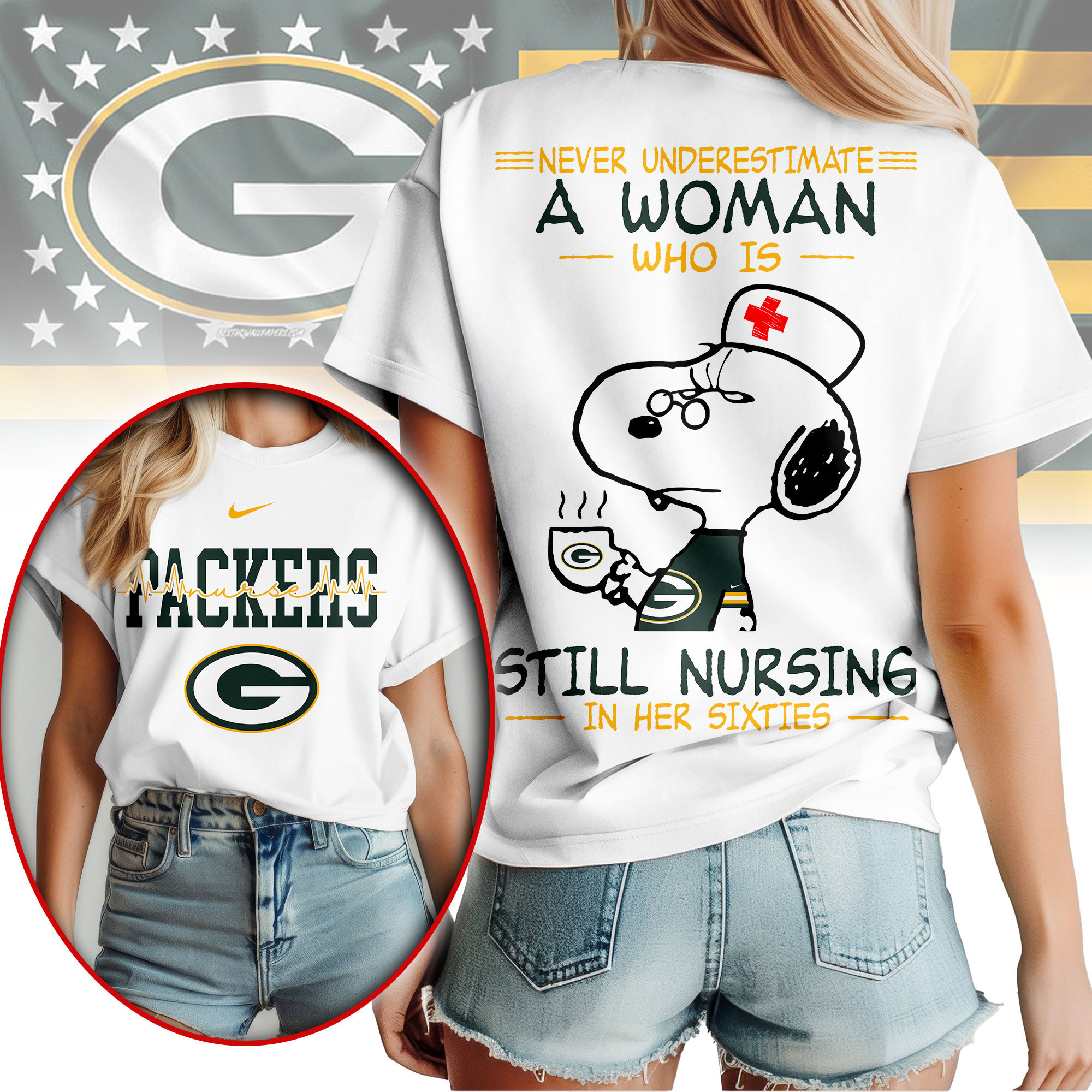 Green Bay Packers | Premium NFL Never Underestimate A Nurse Women Shirt NY