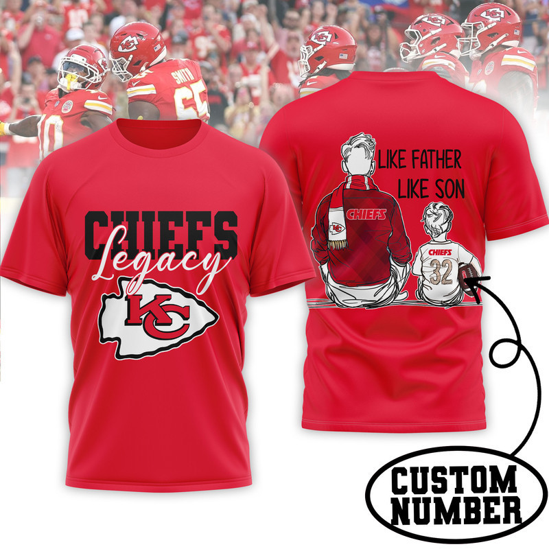 Kansas City Chiefs | Premium NFL Legacy Father Day 3D Shirt HY