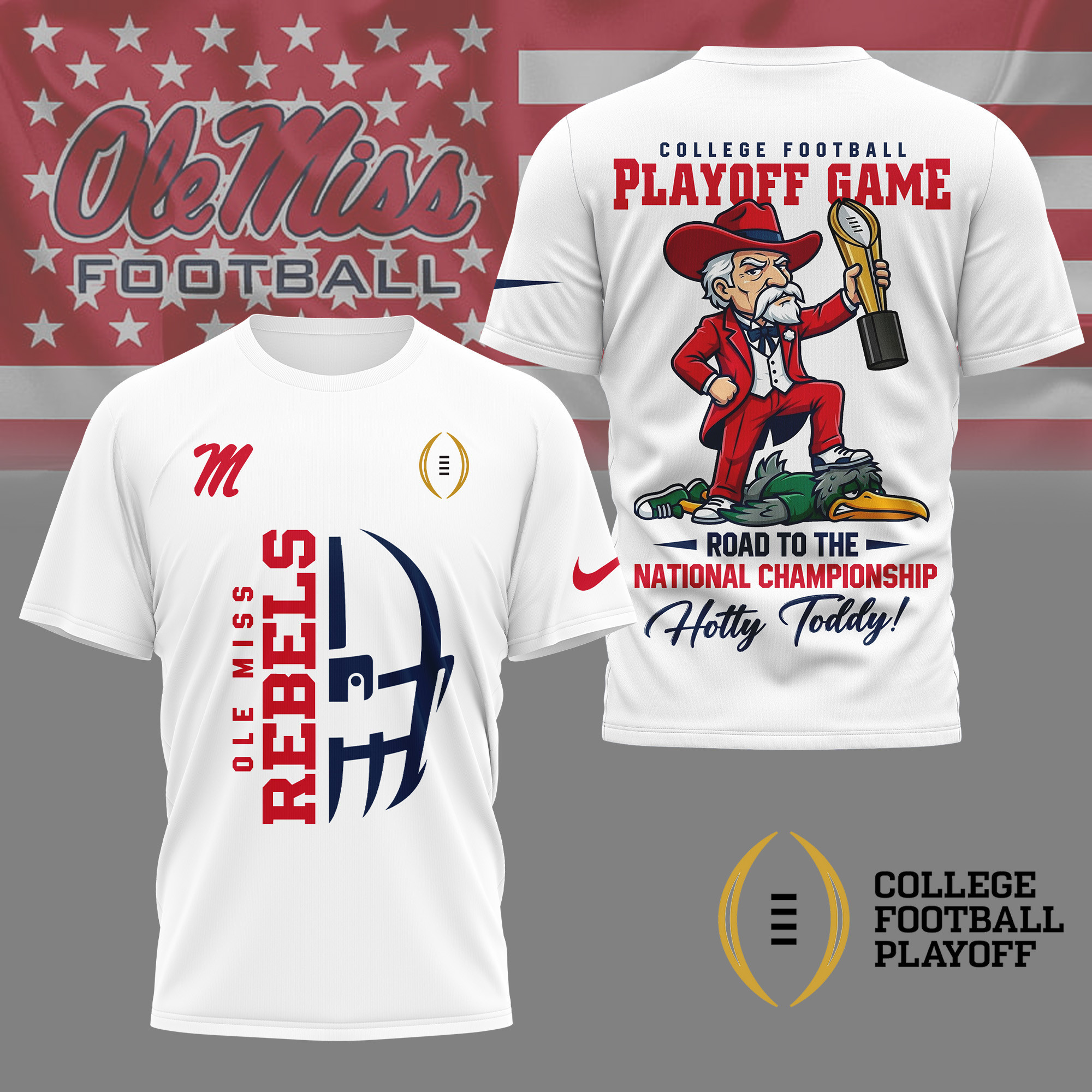 Ole Miss Rebels | Premium NCAA College Football Playoff Game 3D Shirt NY