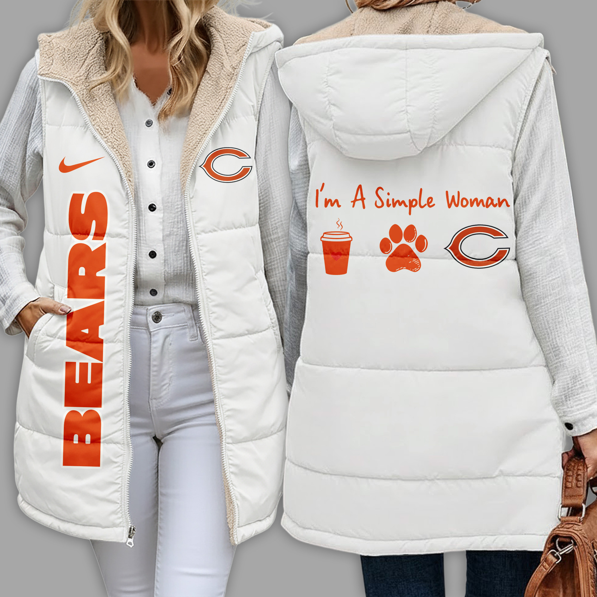 Chicago Bears | Premium NFL Simple Girl Quilted Vest TD