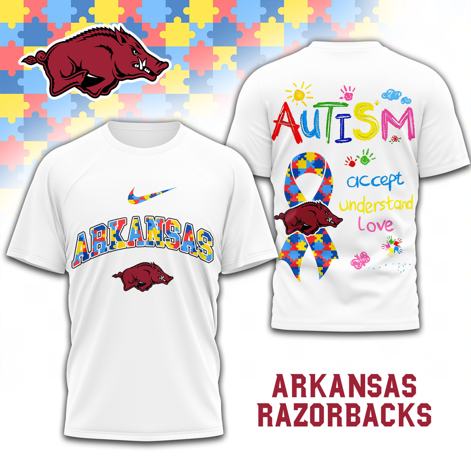 Arkansas Razorbacks | Premium NCAA Autism 3D Shirt TD