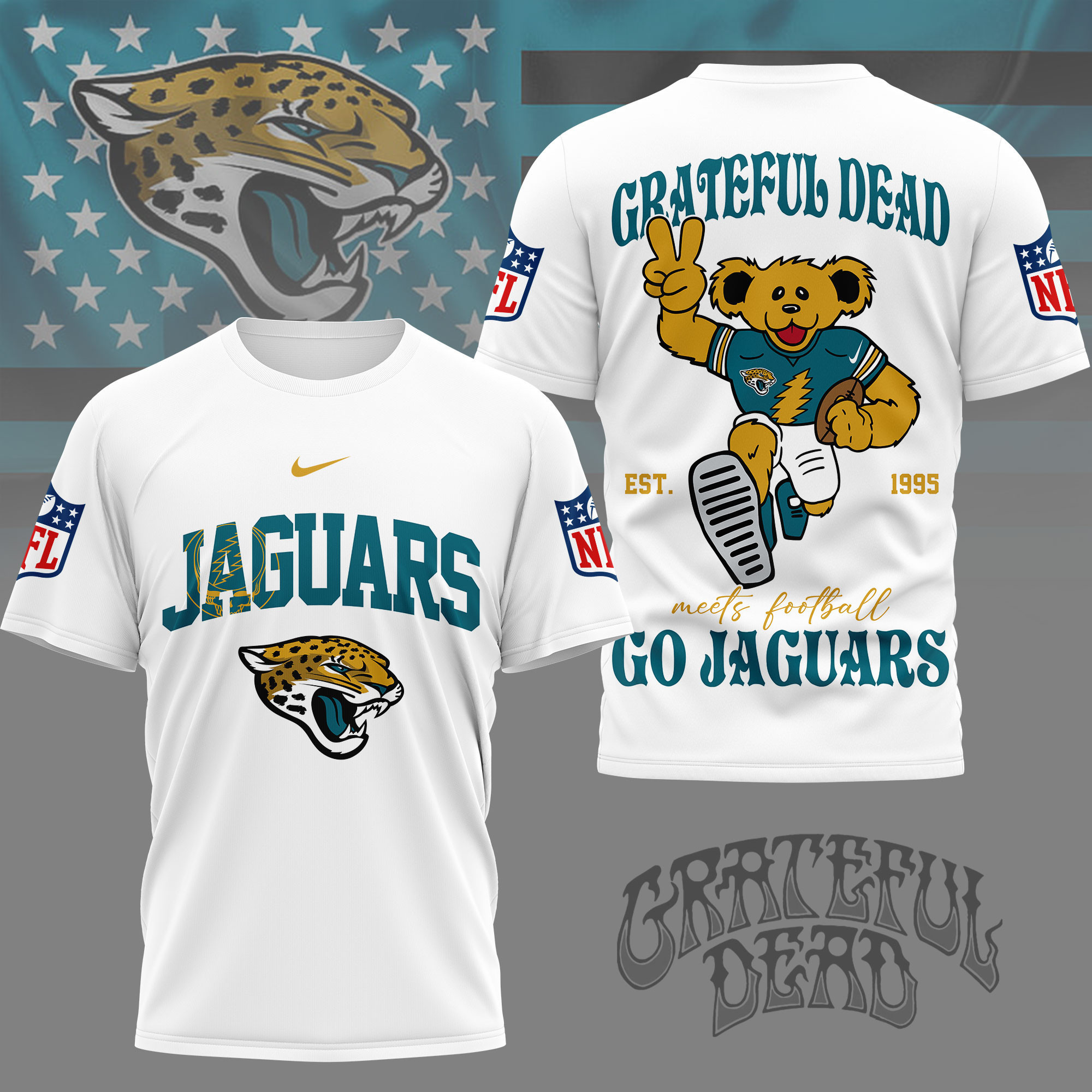 Jacksonville Jaguars | Premium NFL Retro Bear 3D Shirt NY