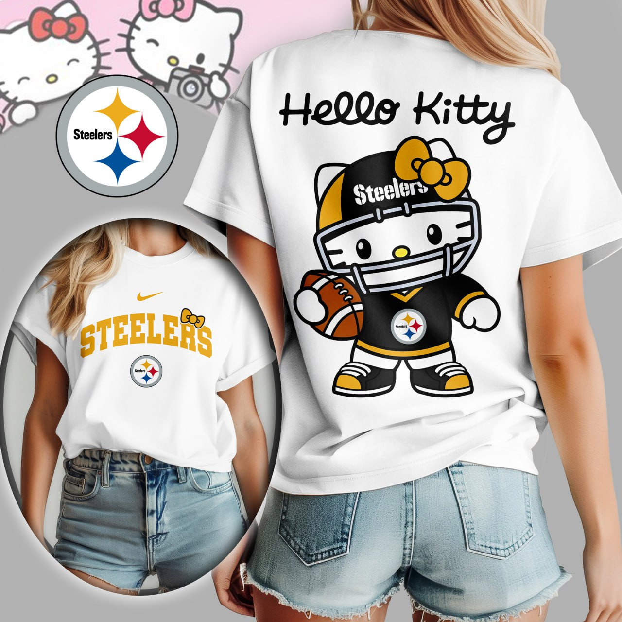 Pittsburgh Steelers | Premium NFL Hello Kitty Women's Shirt TD