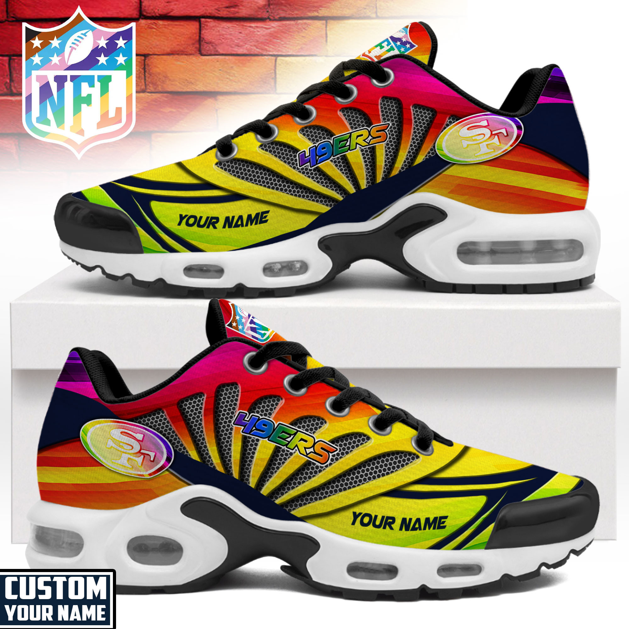San Francisco 49ers | Premium NFL Pride Month Air Max Shoes NTH1