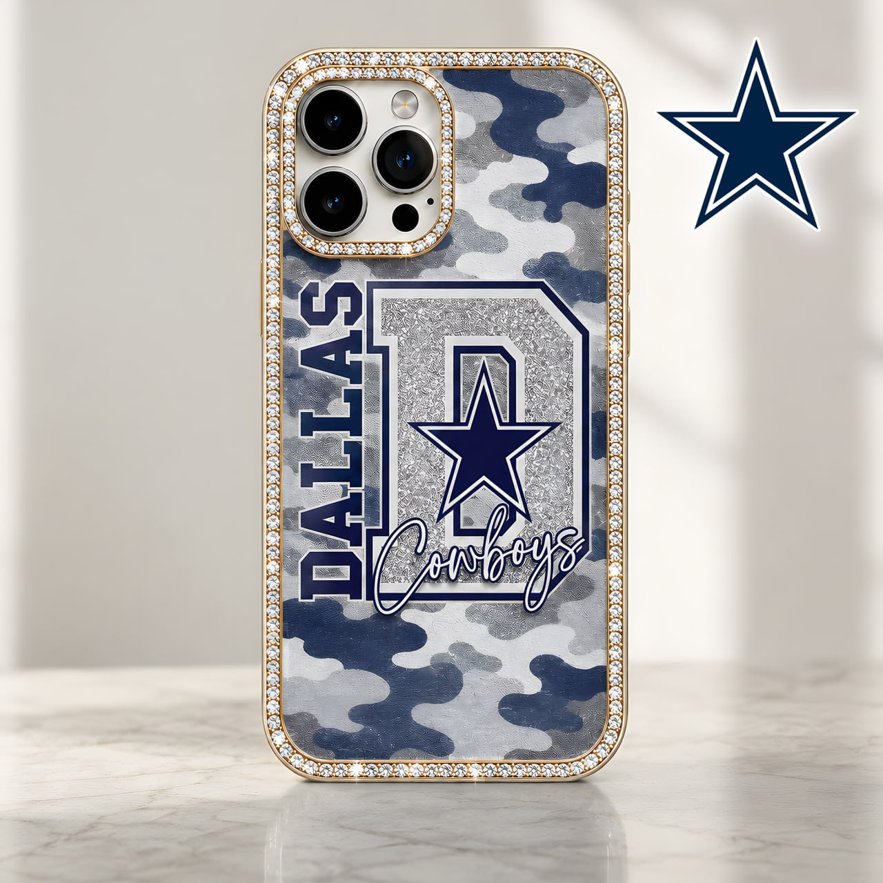 Dallas Cowboys | Premium NFL Team Camo Bling Luxury Phone Case NTH1