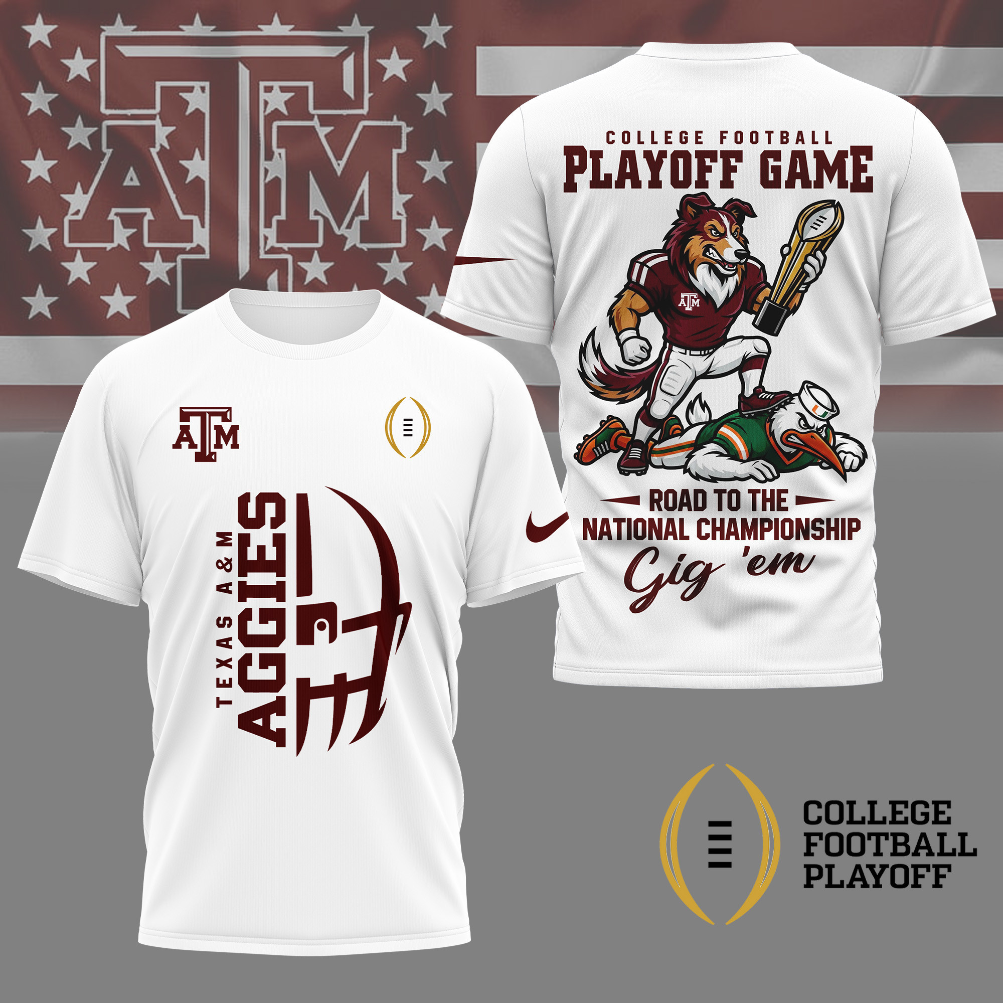 Texas A&M Aggies | Premium NCAA College Football Playoff Game 3D Shirt NY