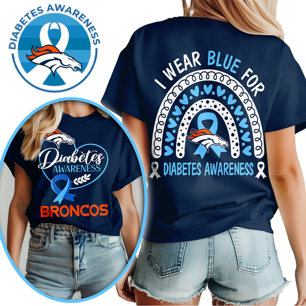 Denver Broncos | Premium NFL Diabetes Awareness 3D Shirt HI