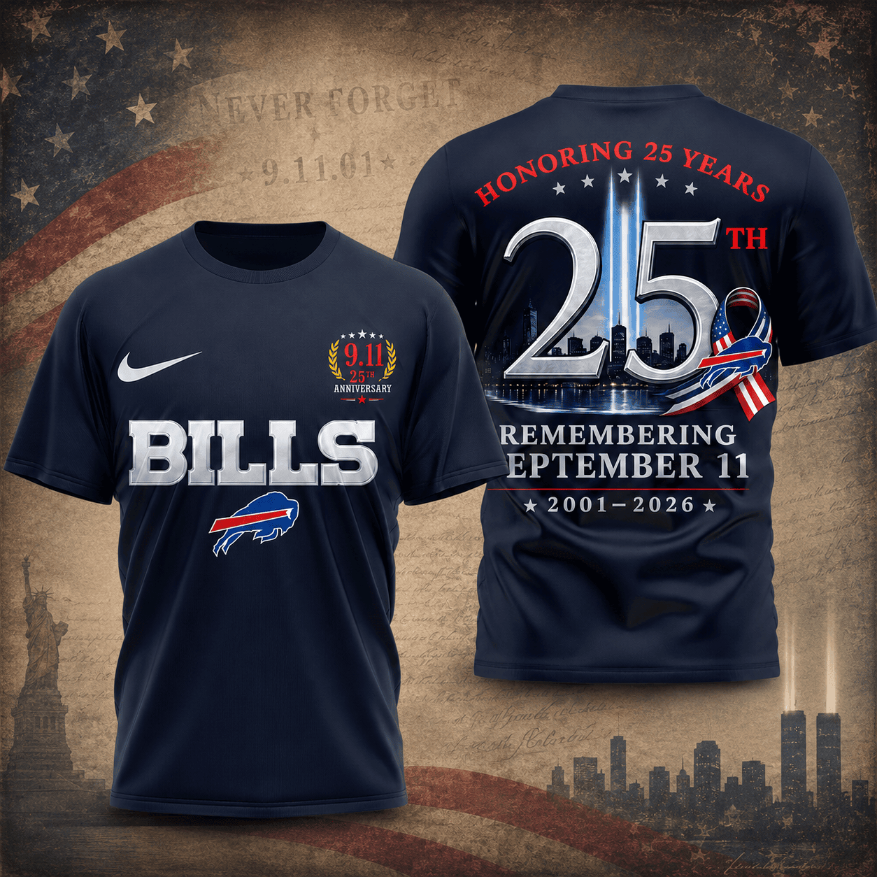 Buffalo Bills | Premium NFL Remembering September 11 T-Shirt TD