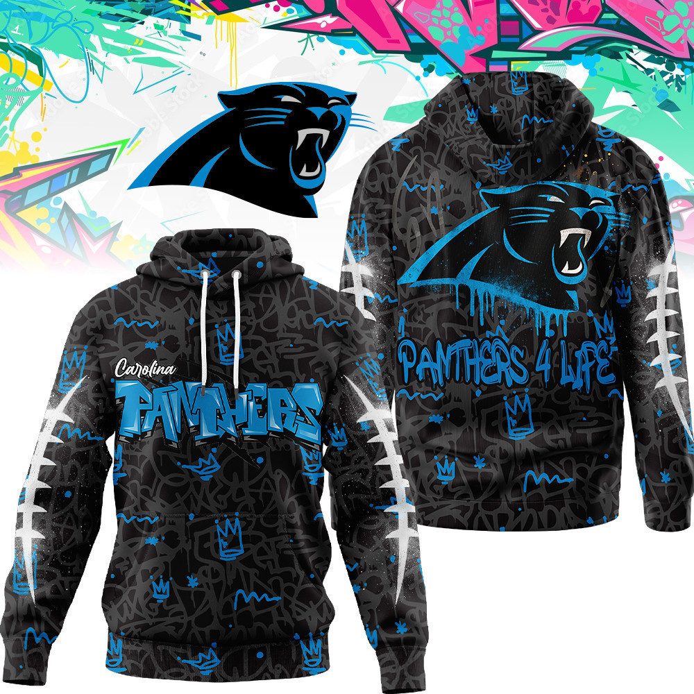 Carolina Panthers | Premium NFL Special Graffiti My Team 4 Life Hoodie MM
