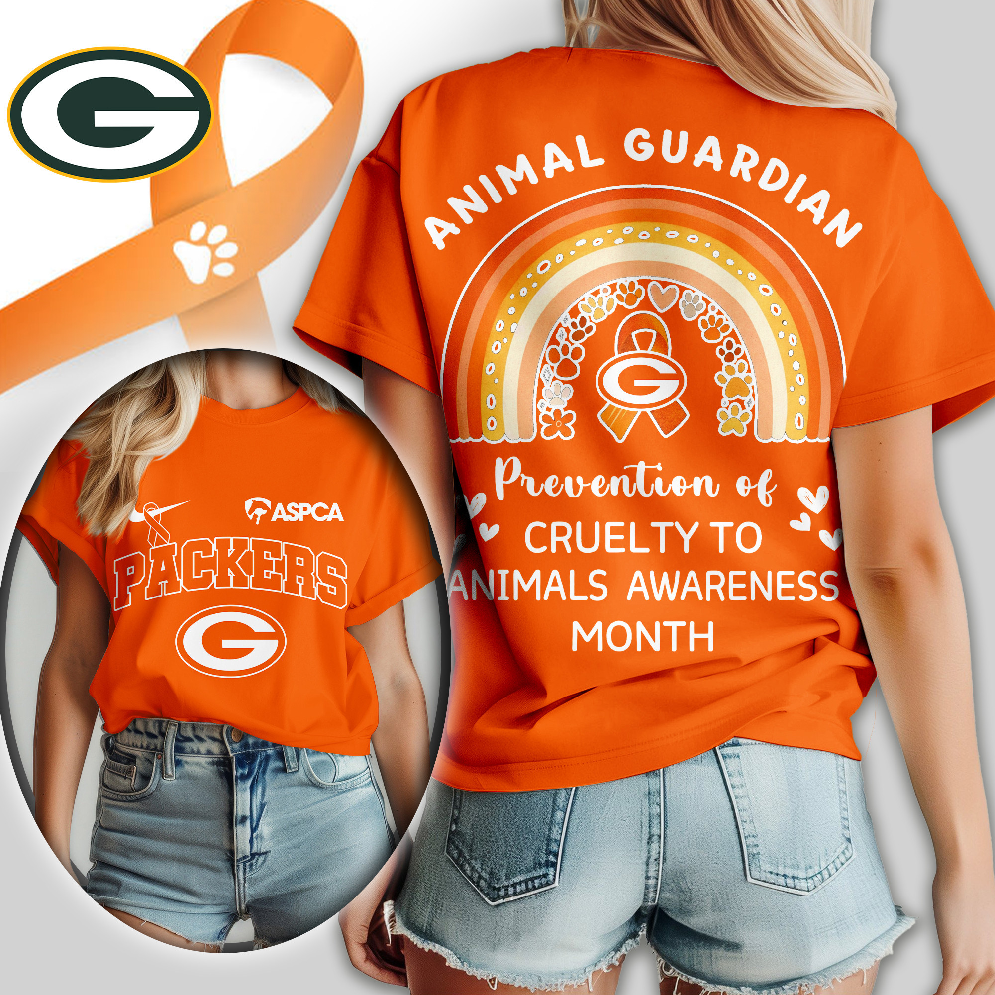 Green Bay Packers | Premium NFL Animal Guardian Women Shirt TD