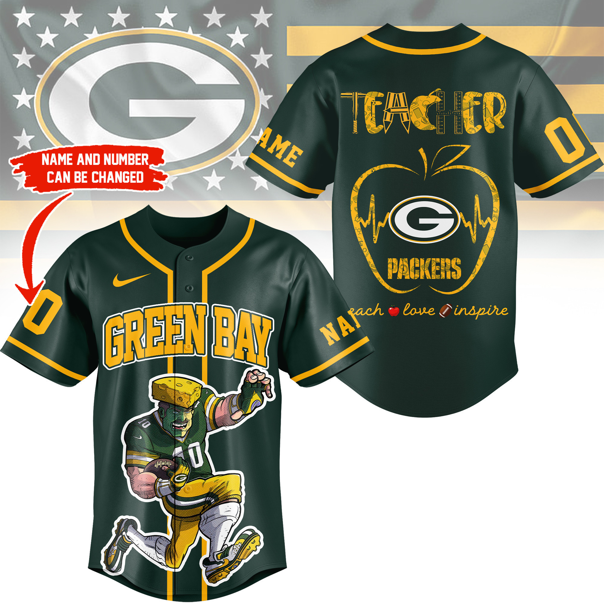 Green Bay Packers | Premium NFL Teacher Appreciation Month Jersey Shirt NY